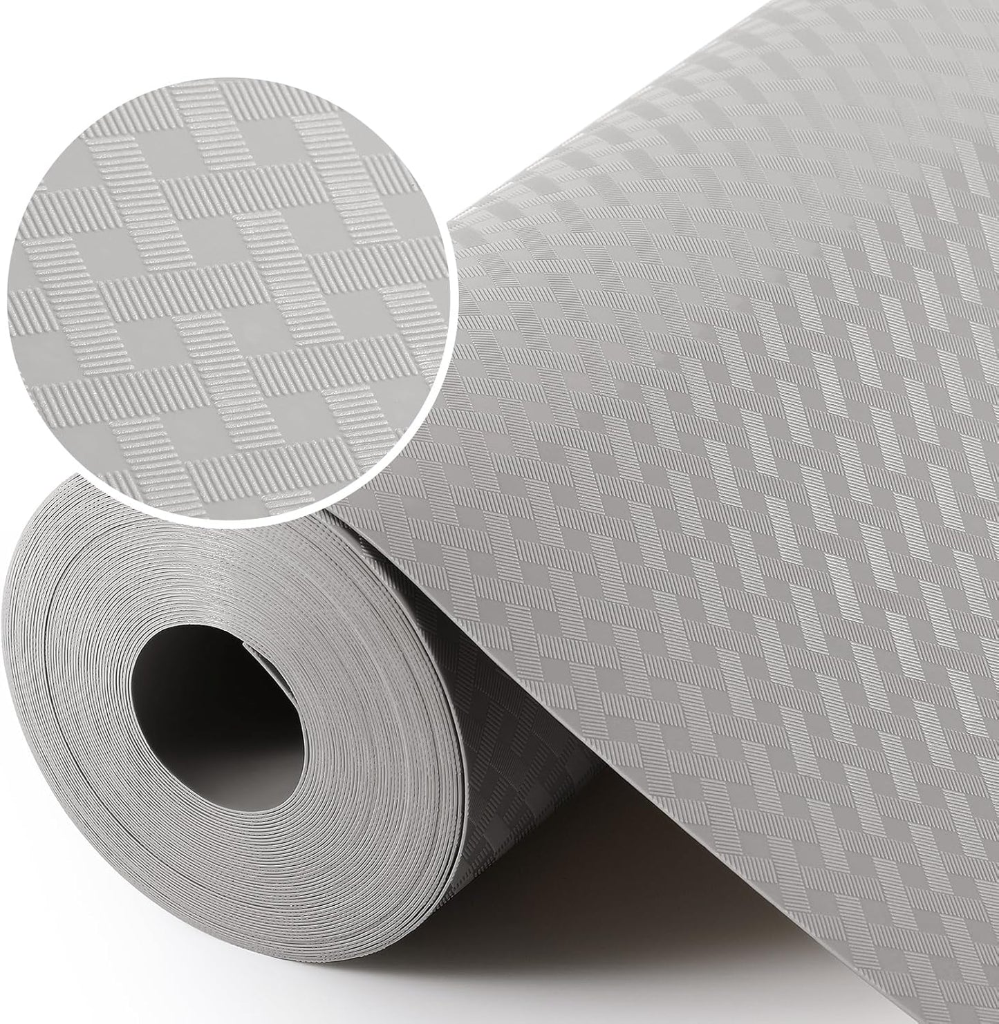 Light Gray Shelf Liners for Kitchen Cabinets Refrigerator Liners Waterproof & Oil-Proof Kitchen Cupboard Liner Drawer Mats EVA Material Non Adhesive Fridge Liner for Shelves 11.8 x 118 Inches