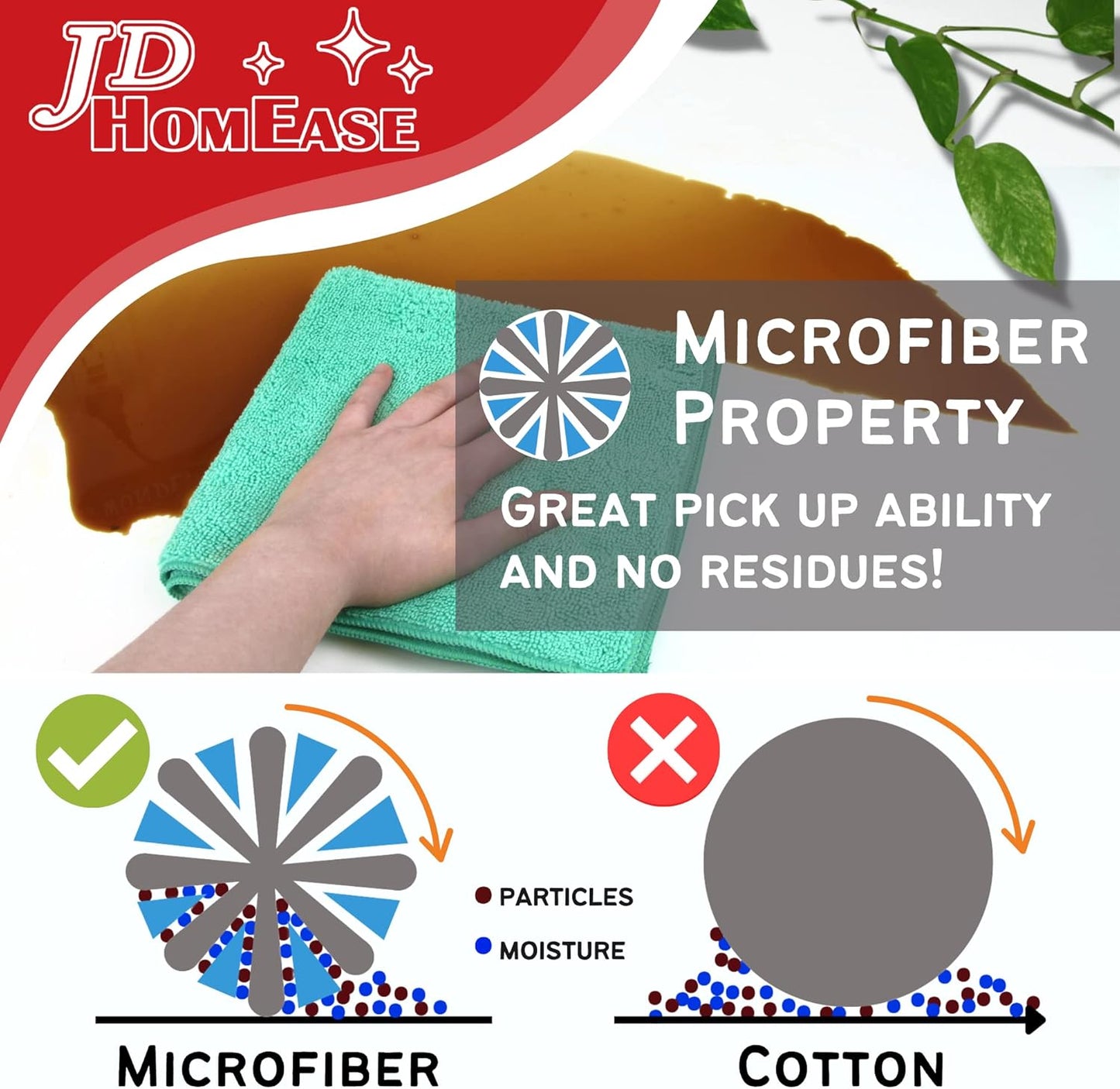 Microfiber Cleaning Cloths,12 Pack, 16"x16", All-Purpose, Softer, Highly Absorbent, Lint-Free, Reusable, Washable Pro Towels, Black, for House, Kitchen, Bathroom, Car, Office