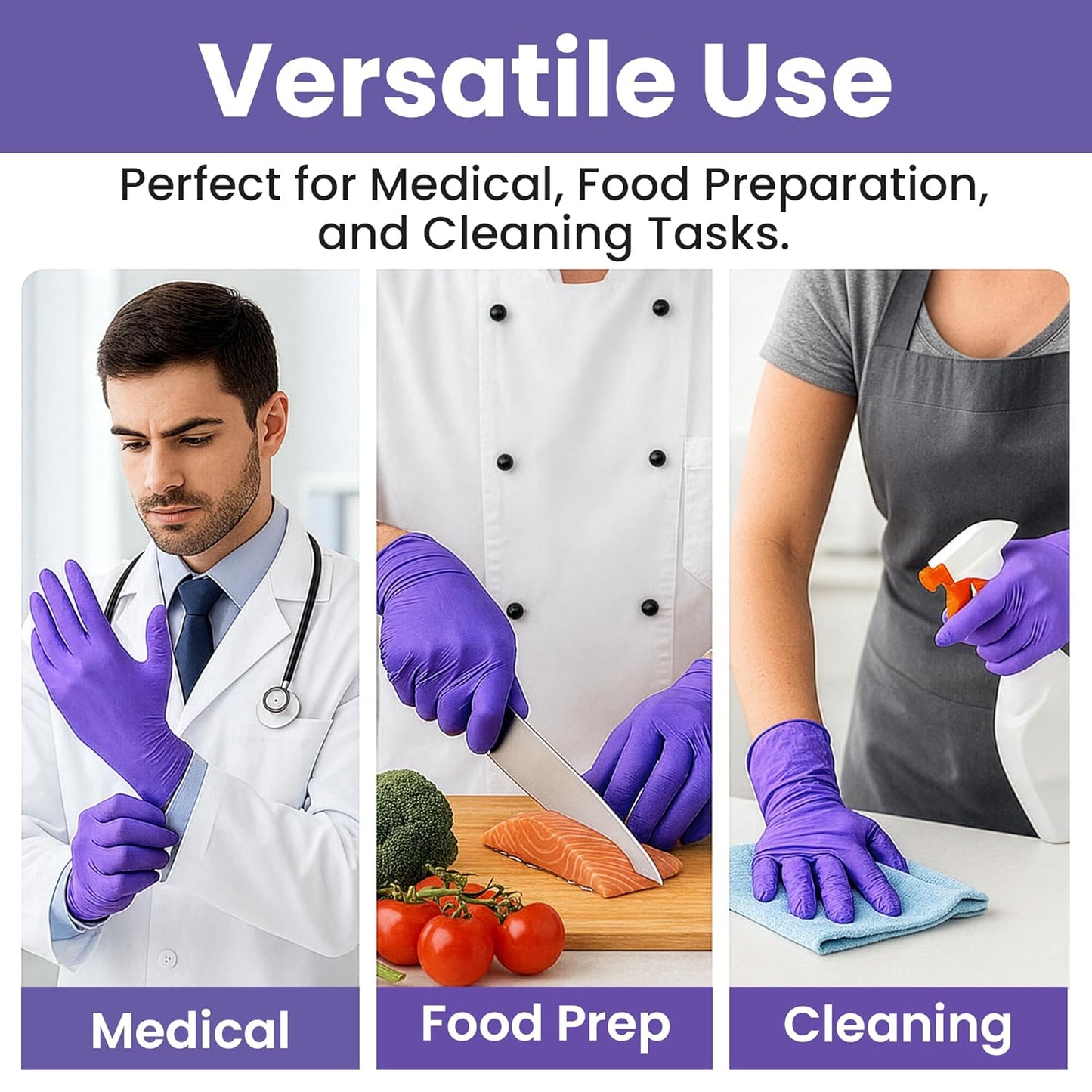 SafeWay Nitrile Disposable Gloves — Multi-Purpose Powder-Free, Non-Latex, Medical Use, and Textured Fingertips for Food Prep, Cleaning, Tattoo, Nursing, Lab, Examination, & More — (6000pcs, 2X Large)