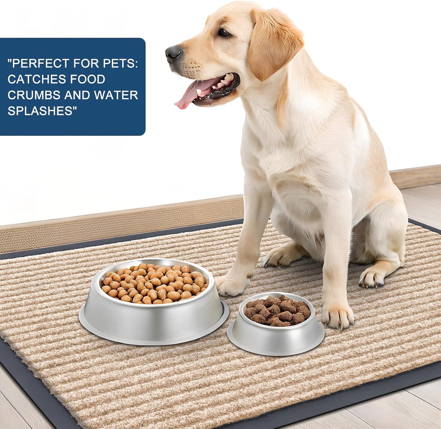 OLANLY Front Door Mat Indoor Outdoor Entrance, Waterproof Heavy Duty Doormat, Fade Resistant, Low Profile, Easy Clean Patio Porch Welcome Floor Mats for Entry, 40x32, Beige