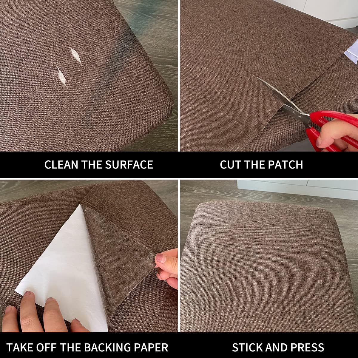 Fabric Repair Patches, 35X79 Inch Linen Repair Tape Self-Adhesive Fabric Patches Durable, DIY Large Linen Tape for Sofa, Couches, Furniture, Chair, Clothing （35X79 Inch, Grey）