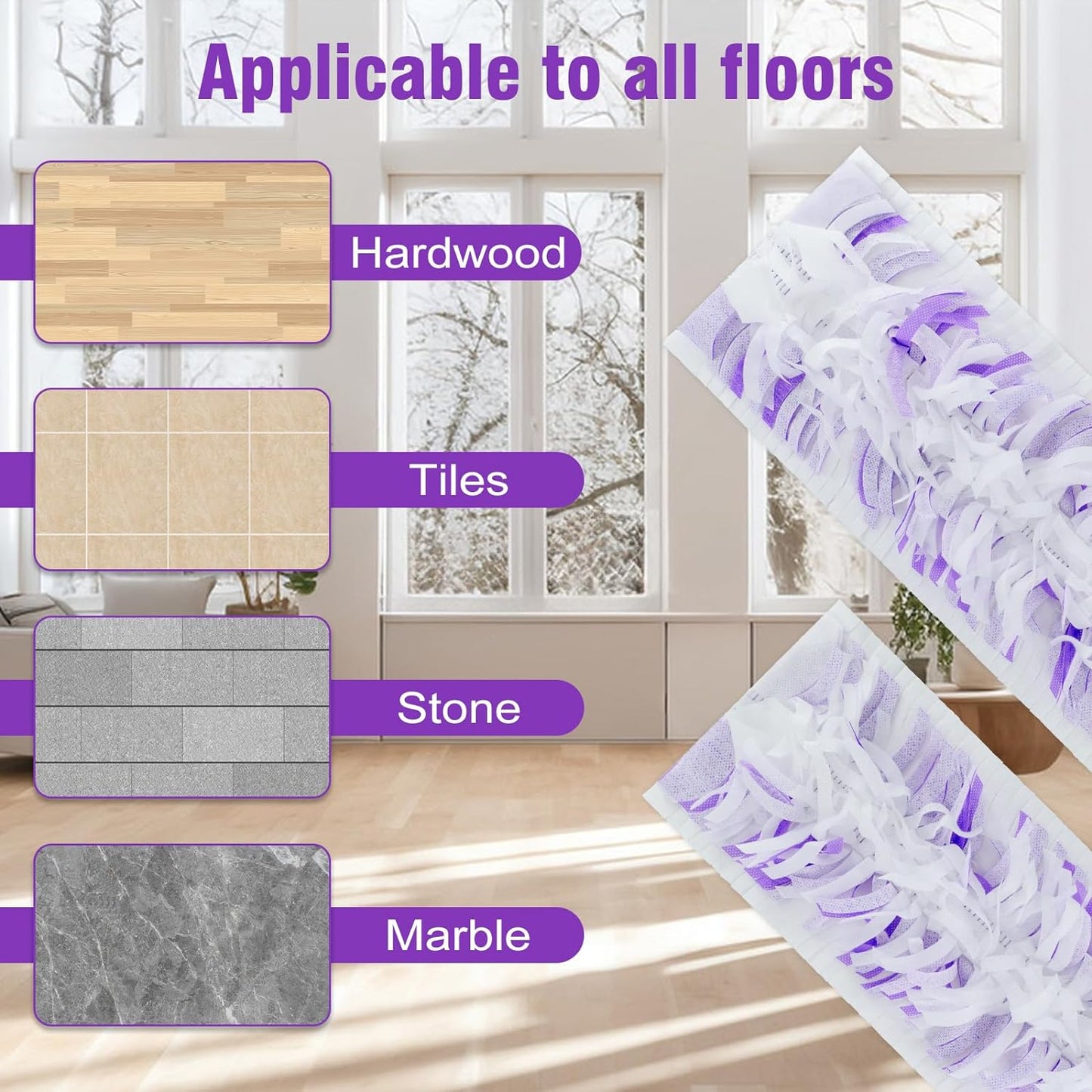 20 Pack Power Mop Refills Pad Compatible with Swiffer Power Mop Multi-Surface &Wood Mopping Pad Refills, Disposable Spray Wet Mopping Pad Replacement for Floor Cleaning