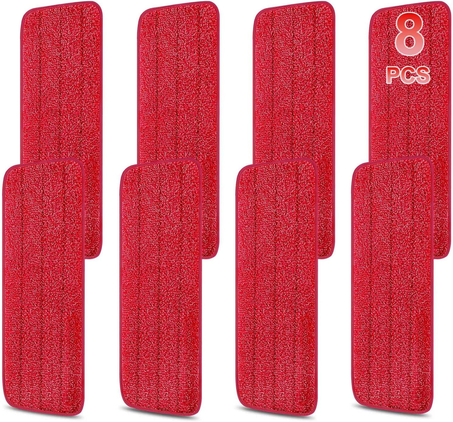 8 Pack 16.5 inch Reusable Mop Pads Microfiber Spray Mop Replacement Heads for Wet/Dry Mops Compatible with Bona Floor Care System