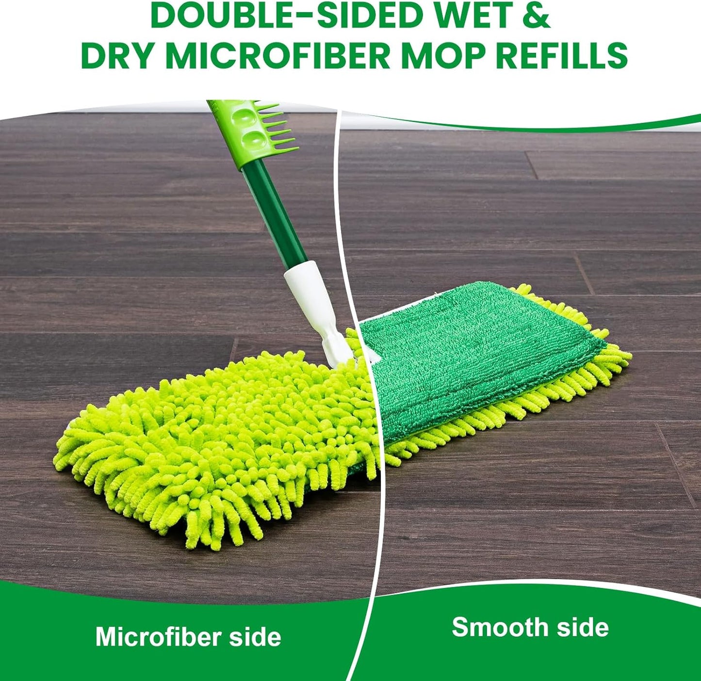 3 Pack Mop Head Replacement for Libman 18" 2-Sided Microfiber Dust Mop, Washable & Reusable Mop Pad Refills for Libman Flat Mop for Indoor & Outdoor Flooring, Bedrooms, Kitchens, Living Rooms