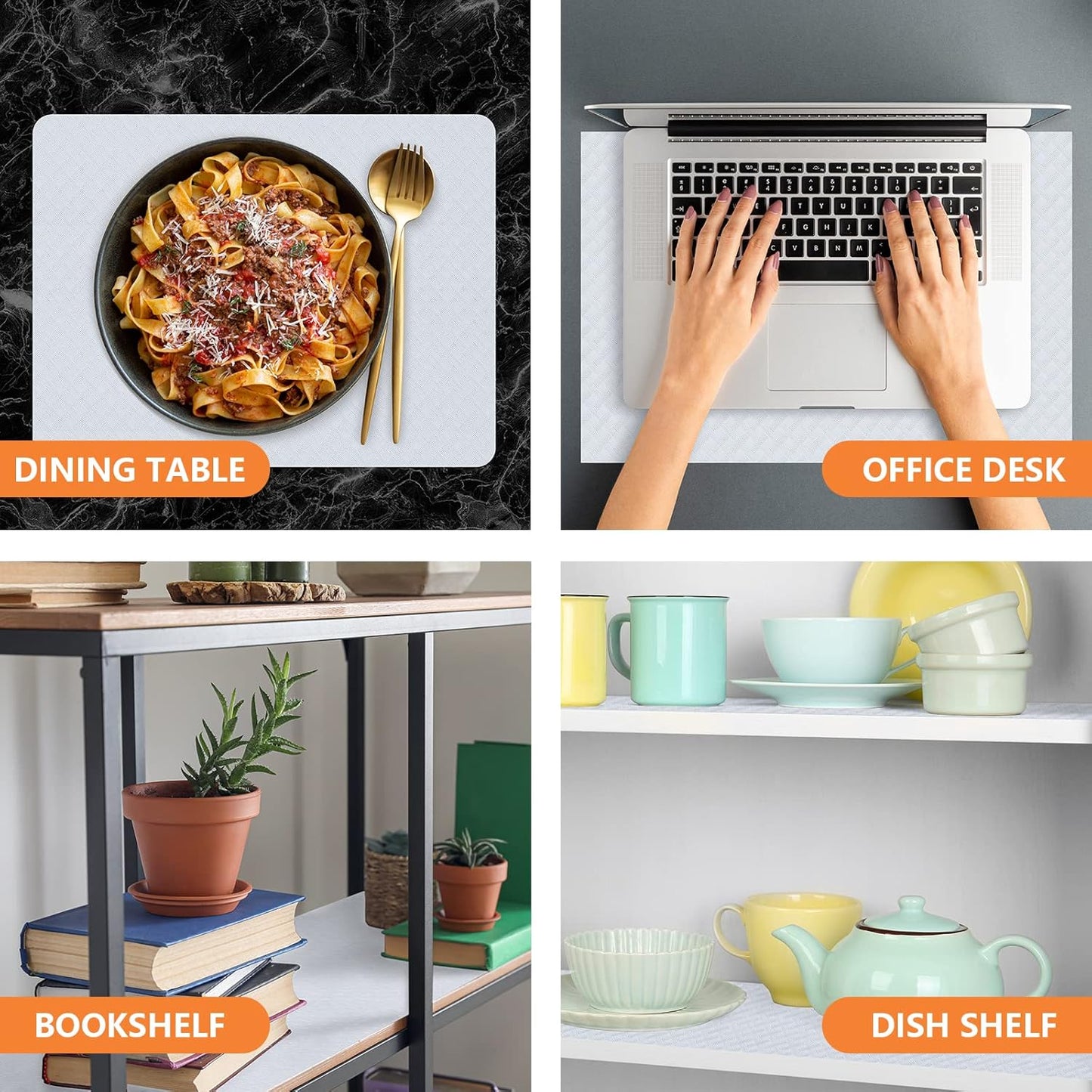 White Shelf Liner Kitchen Cabinet Liners Refrigerator Liners Waterproof & Oil-Proof Kitchen Cupboard Liner Drawer Mats EVA Material Non Adhesive Washable Fridge Liner for Shelves 35.4 x 236.2 Inches