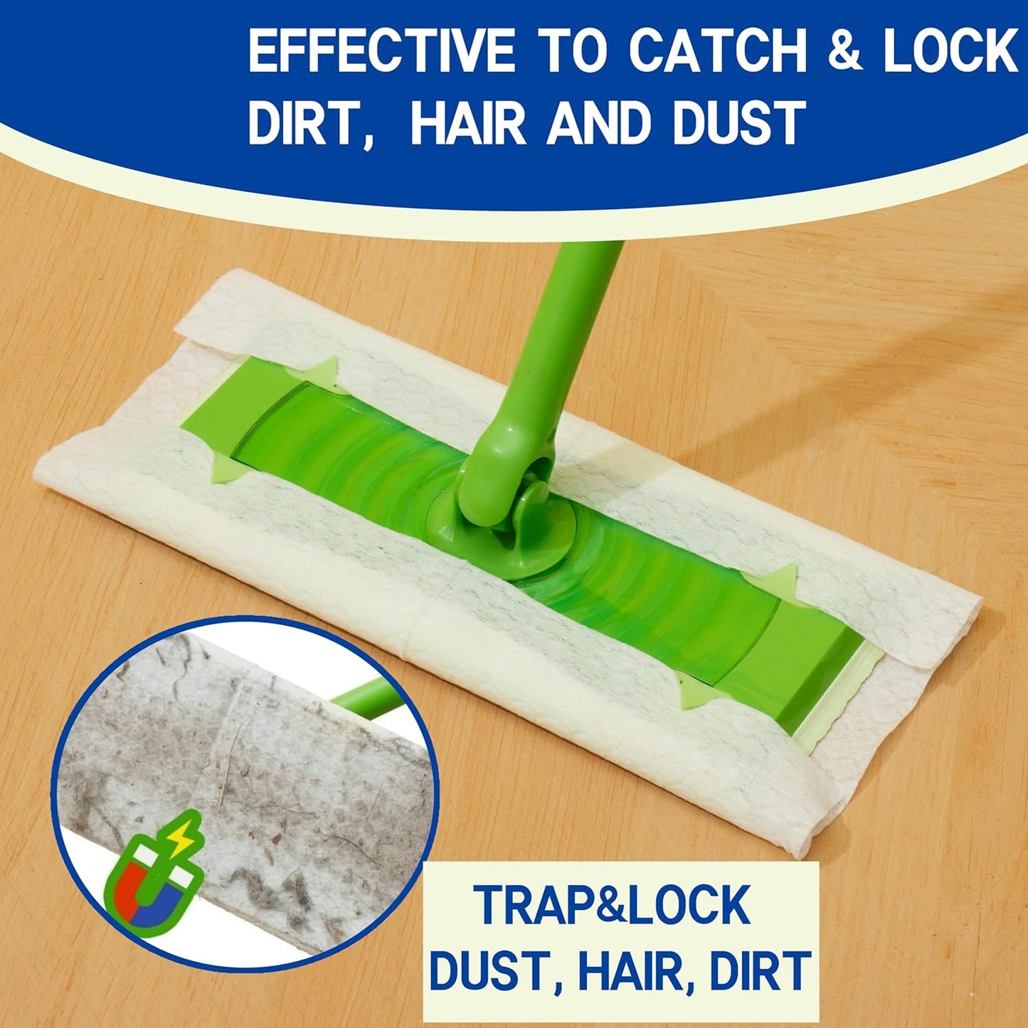 Dry Sweeping Cloths Disposable Mop Refills Floor Dust Mop Pad, Floor Cloth Refills for Swiffer Standard Sweeper, Pack of 80