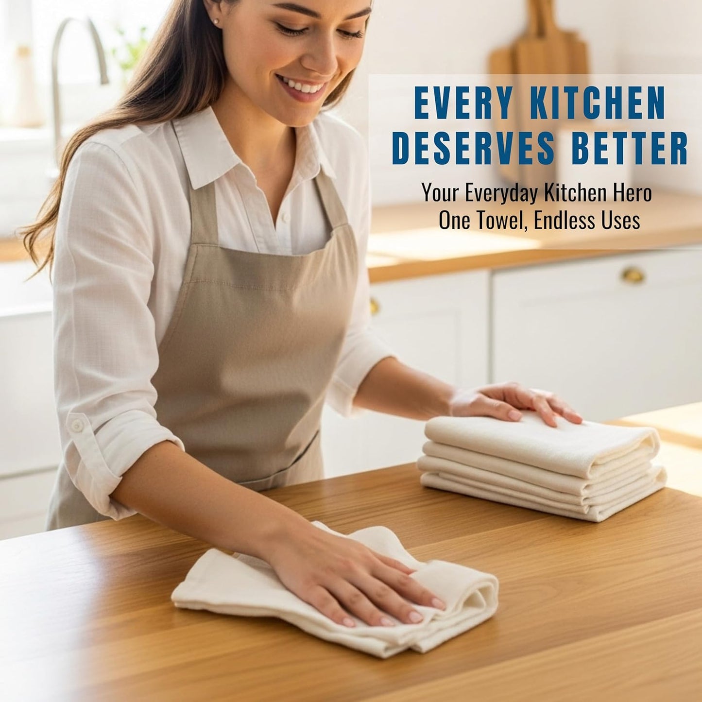 WHITEWRAP Flour Sack Towels| Tea Towel for Crafts| Kitchen Dish Cotton Blank Towel for Embroidery|Baking Bread Proofing Linen Cover| Thick Absorbent Quick Dry| 3 Pack 18"x28"Natural