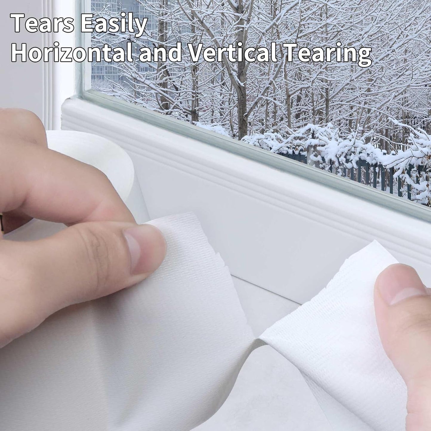 Duct Tape Heavy Duty Single Sided, Strong Adhesive High Strength, Waterproof Mesh Tape for Indoor and Outdoor Repairing Sealing Bonding, Easy Use Hand Tearable, 2.36 Inch x 66 Feet, White