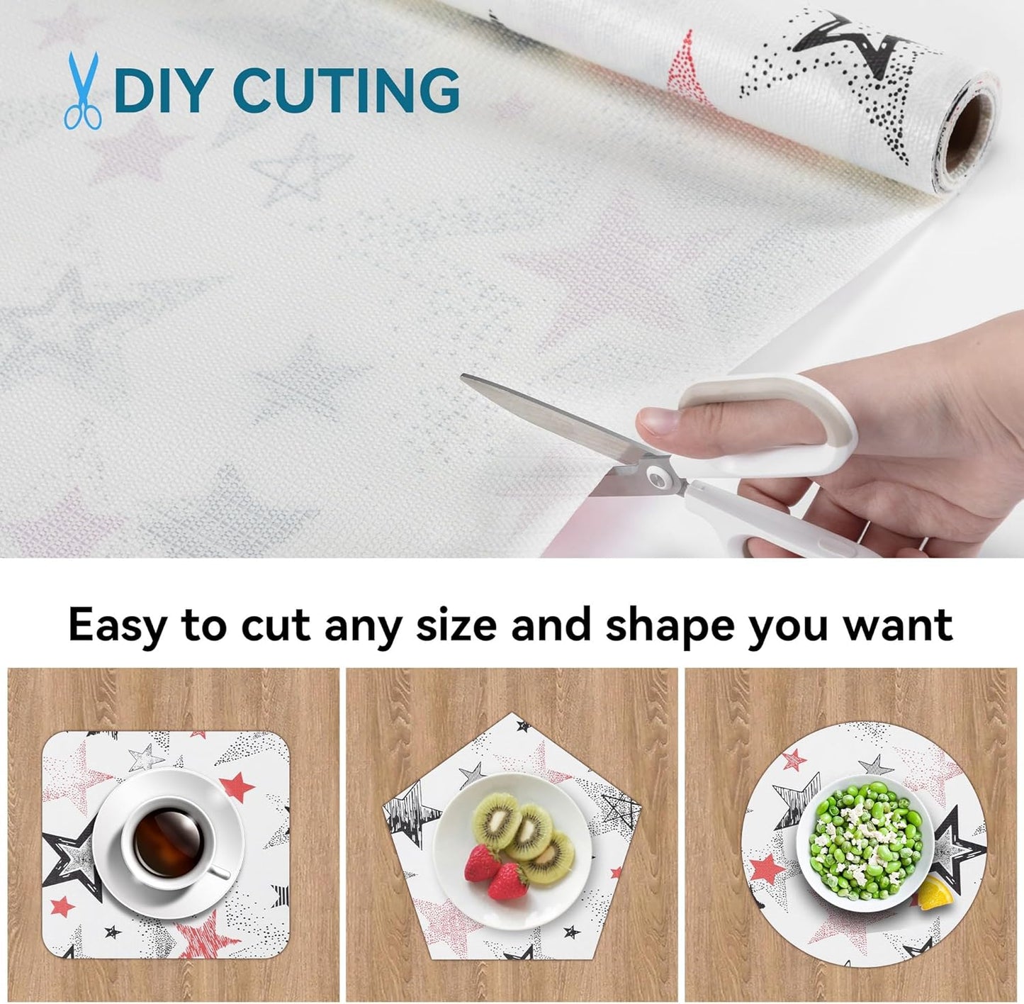 Shelf Liner 18" W x 288" L Non Adhesive Kitchen Drawer Liner, Waterproof Shelf Liner Durable Anti-Slip for Kitchen Cabinets