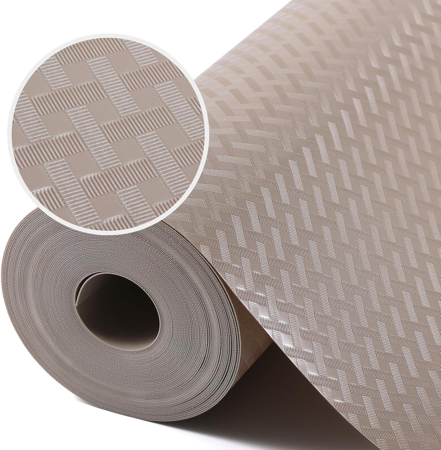 Beige Shelf Liners for Kitchen Cabinets Refrigerator Liners Waterproof & Oil-Proof Kitchen Cupboard Liner Drawer Mats EVA Material Non Adhesive Fridge Liner for Shelves 11.8 x 393.7 Inches