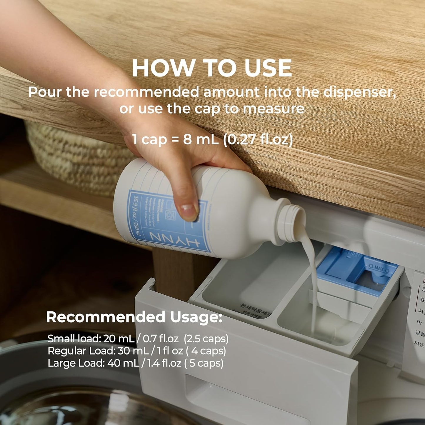 Concentrated Liquid Fabric Softener, Hypoallergenic & Gentle on Skin, Korean Scent Experience, Signature White Woody Musk Scent, Long-Lasting Fragrance, Static Reducer & Wrinkle Minimizer, 16.9 fl oz