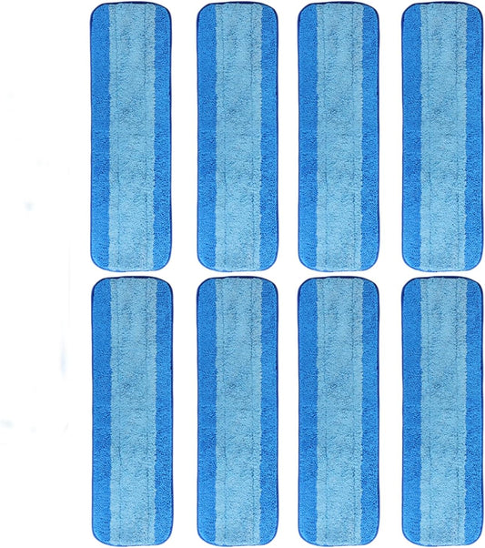 8 Pack Microfiber Cleaning Pads for Bona Mop, Reusable Microfiber Mop Pads for 18 Inch Mop, Hardwood & Hard Surface Floors Replacement Cleaning Mop Pads, Machine Washes