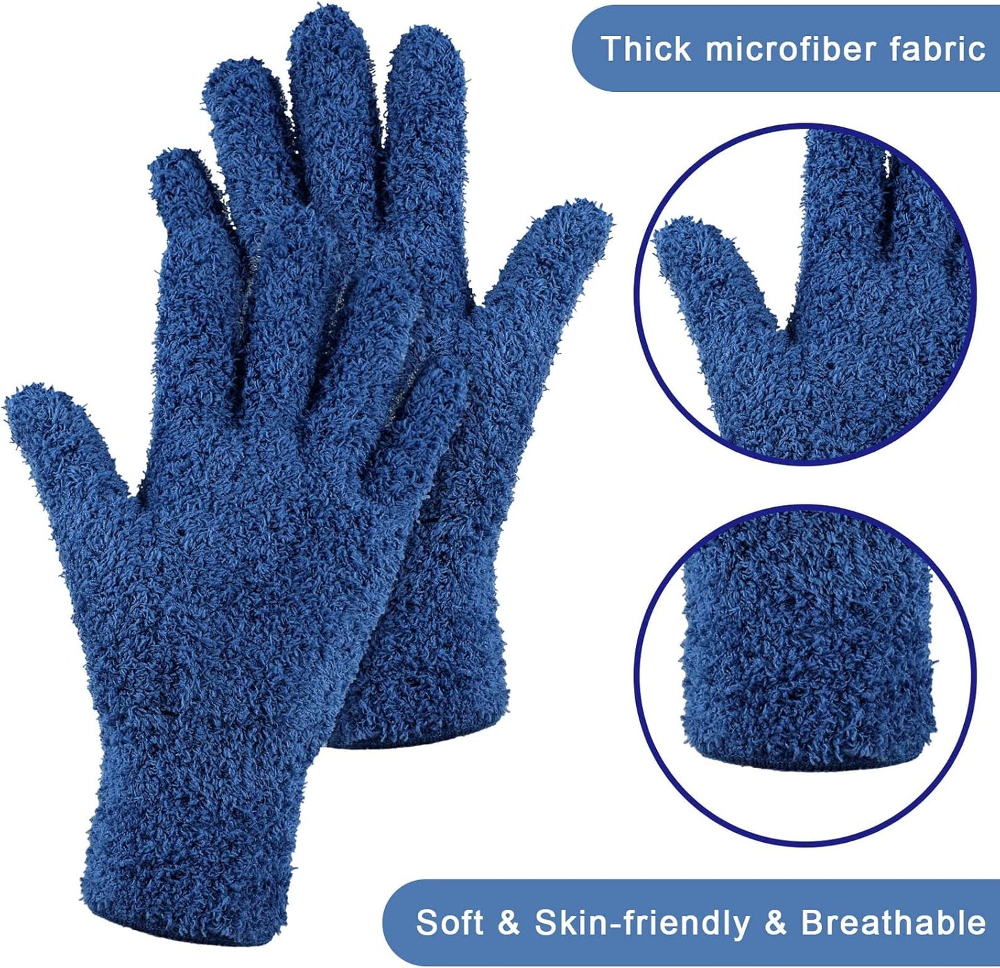Patelai 3 Pairs Microfiber Plant Dusting Gloves Leaf Cleaning Gloves for Indoor Plants, Blinds, Furniture, House (Small,Black, Navy, Yellow)