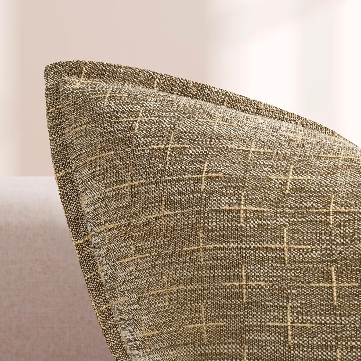 ZWJD 12x20 Pillow Covers Set of 2 Soft Polyester Textured Pillow Covers with Stylish Flange Edge Cozy Farmhouse Throw Pillows for Couch Bed Sofa Living Room