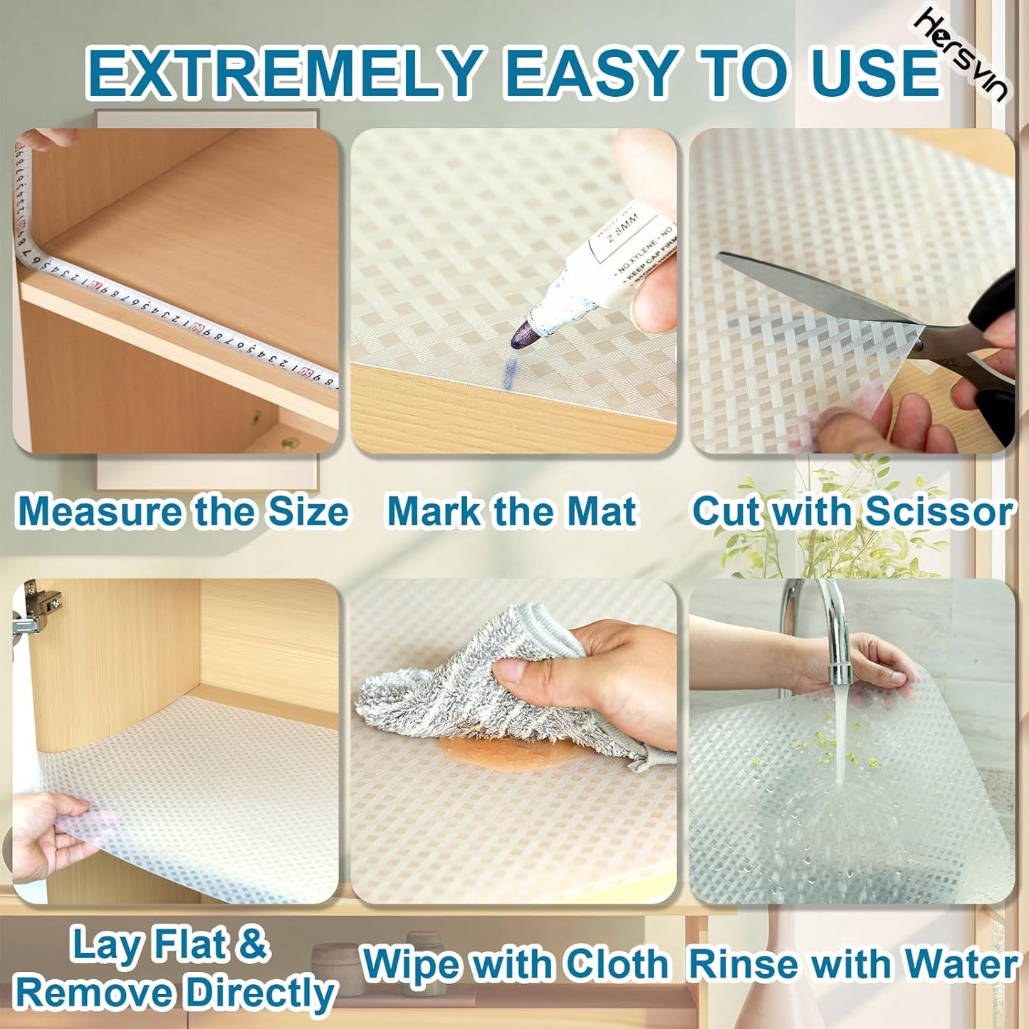 Shelf Liners 10 in x 20 ft EVA Drawer Mats, Non-Adhesive Cupboard Protector, Kitchen Cabinet Lining Fridge Liner (Clear Crossed Stripe, 25.4x610cm)