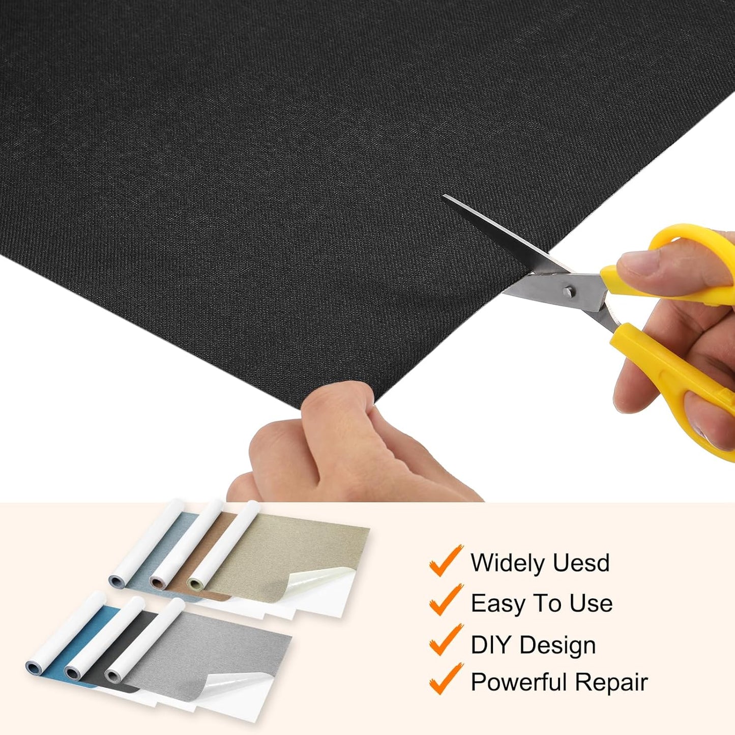 Repair Patches Repair Tape Self-Adhesive DIY Repair Patch Linen Gear Patch for Sofa, Furniture, Chair, Clothing,Tents,17x158 Inch,Dark Blue