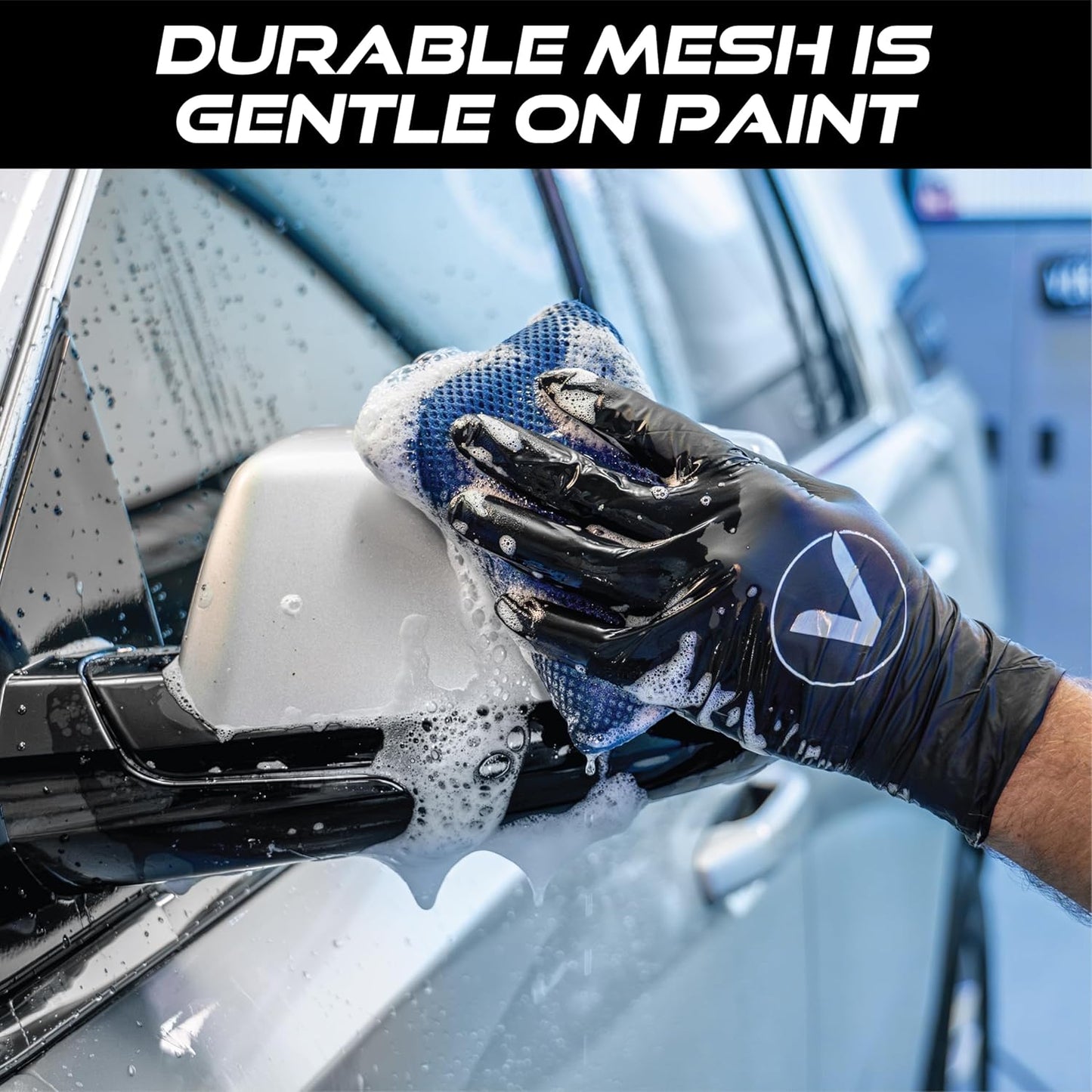 VIKING Mesh Bug Sponge, Car Wash Sponge for Cleaning Bugs and Tar, Royal Blue, 4 inch by 6 inch, 6 Pack