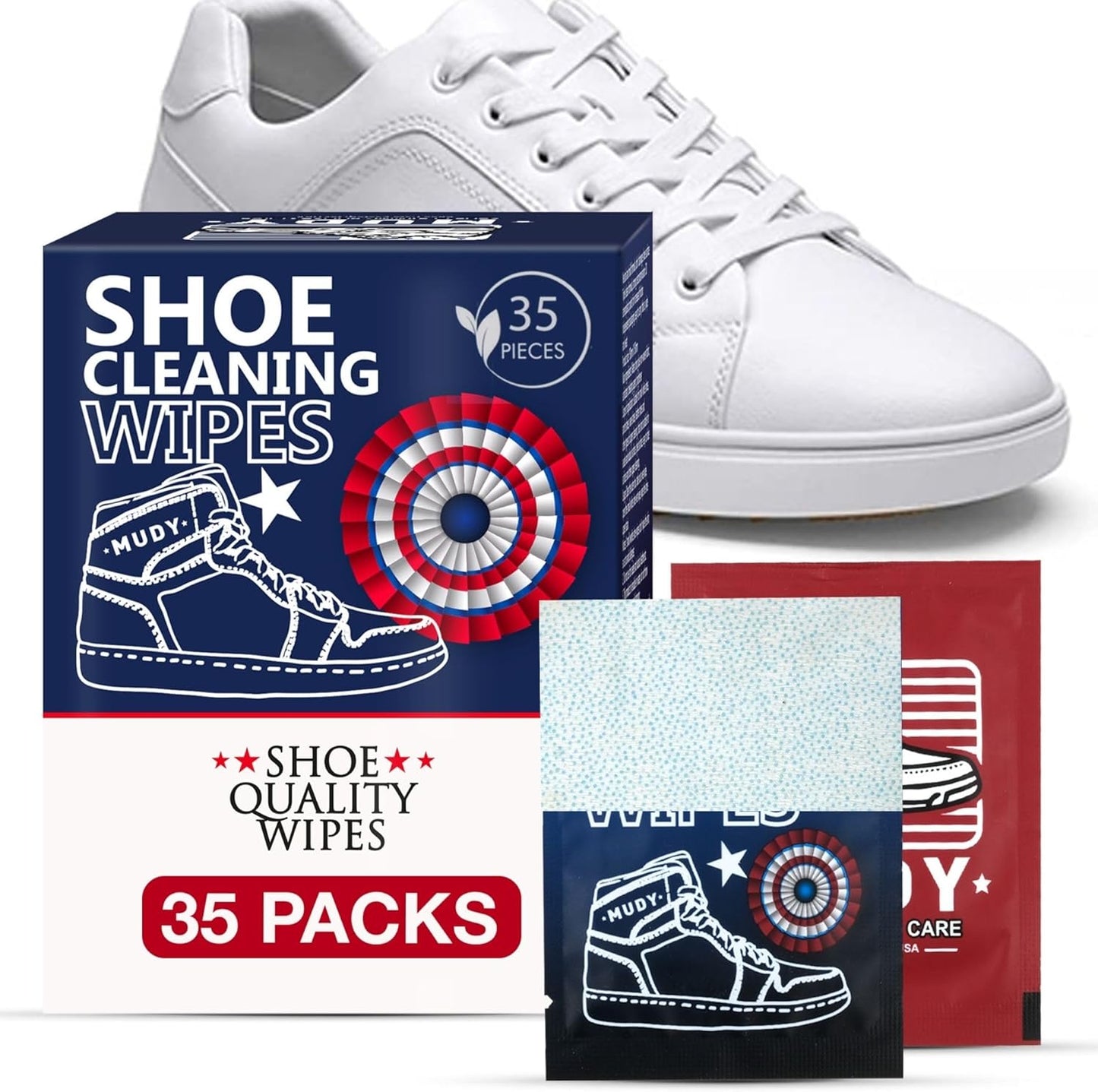 Sneaker Cleaner Wipes 35 Packs Suede Leather Tennis Quick Cleaning Disposable Travel Portable Removes Dirt, Stains