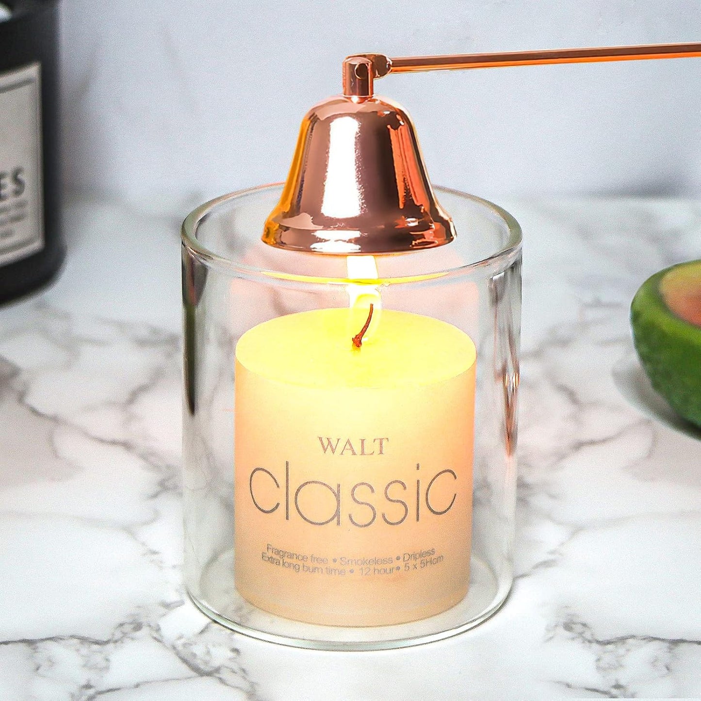 Lsnisni 4 in 1 Candle Accessory Set - Wick Cutter, Snuffer, Dipper & Electric Lighter - Gifts for Candle Lovers (Champagne)