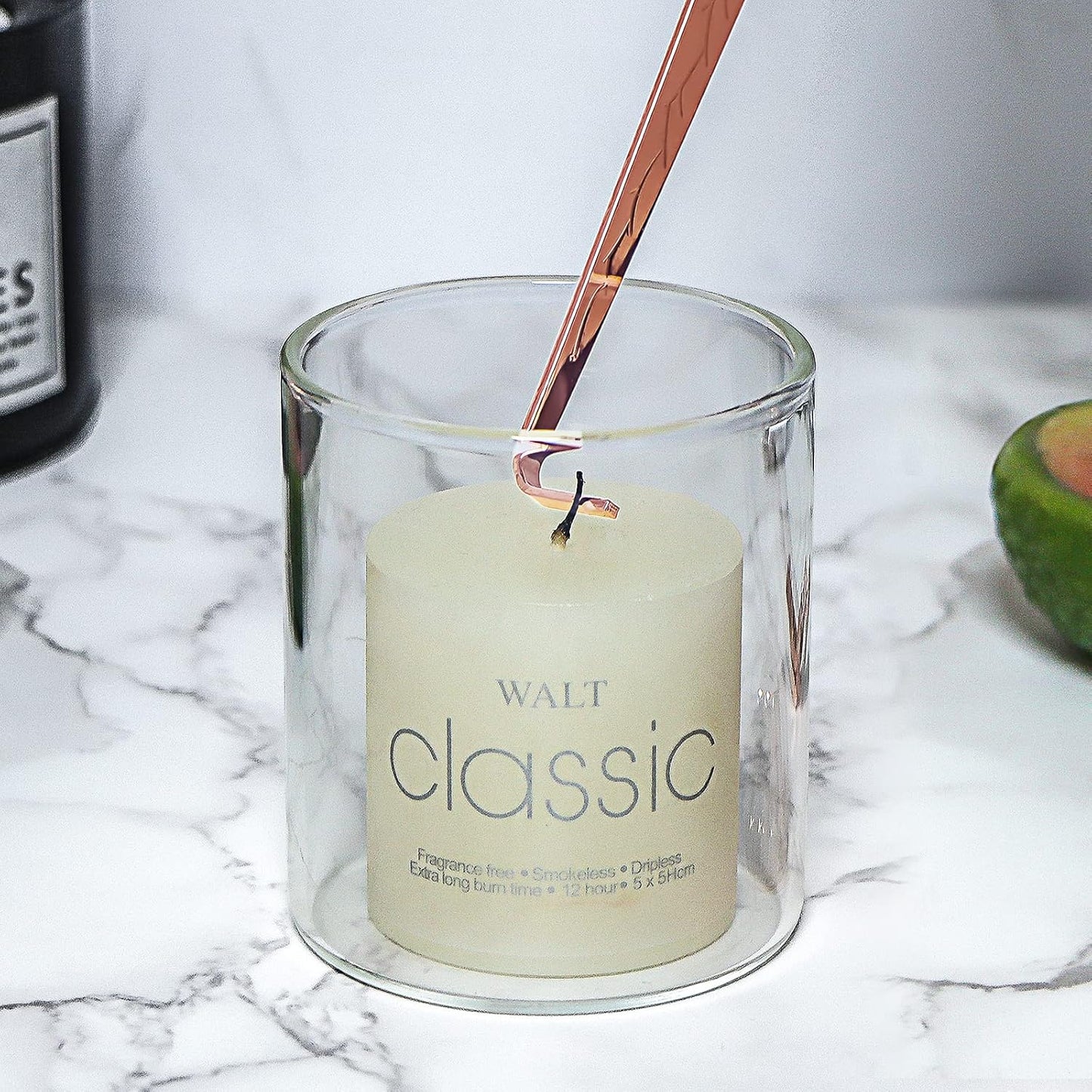 Lsnisni 4 in 1 Candle Accessory Set - Wick Cutter, Snuffer, Dipper & Electric Lighter - Gifts for Candle Lovers (Champagne)