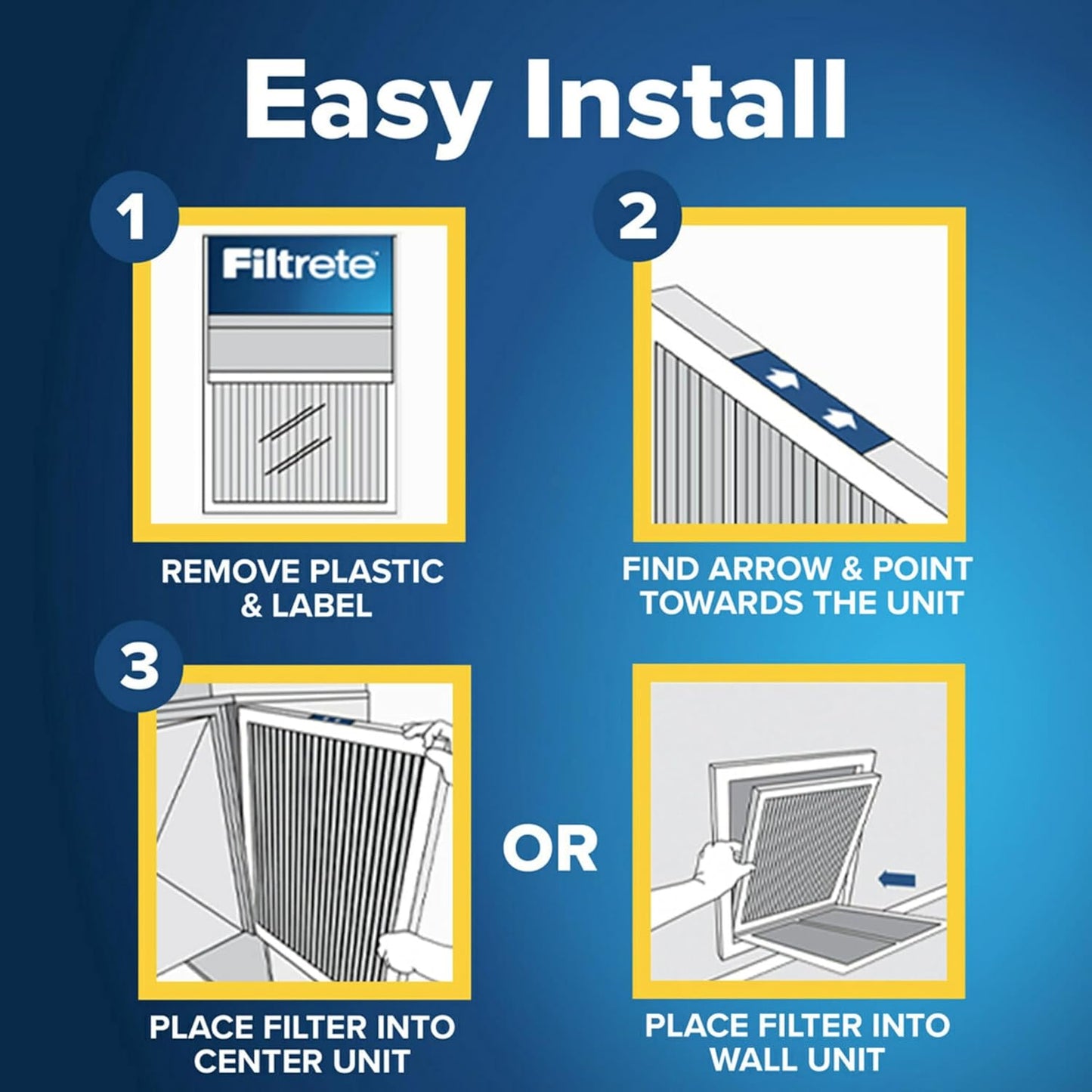 Filtrete 20x22x1 AC Furnace Air Filter, MERV 11, MPR 1000, Micro Allergen Defense, 3-Month Pleated 1-Inch Electrostatic Air Cleaning Filter, 4 Pack (Actual Size 19.81 x 21.81 x 0.81 in)