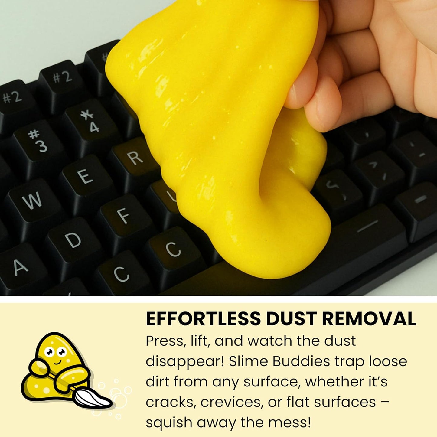 Slime Buddies Car Cleaning Gel Putty - 6 Pack Lemon Scented Interior Detailing Tool for Cup Holder, Air Vent & Keyboard - Reusable Auto Detailing Accessories - Dust Remover Goop - Gifts for Men Women