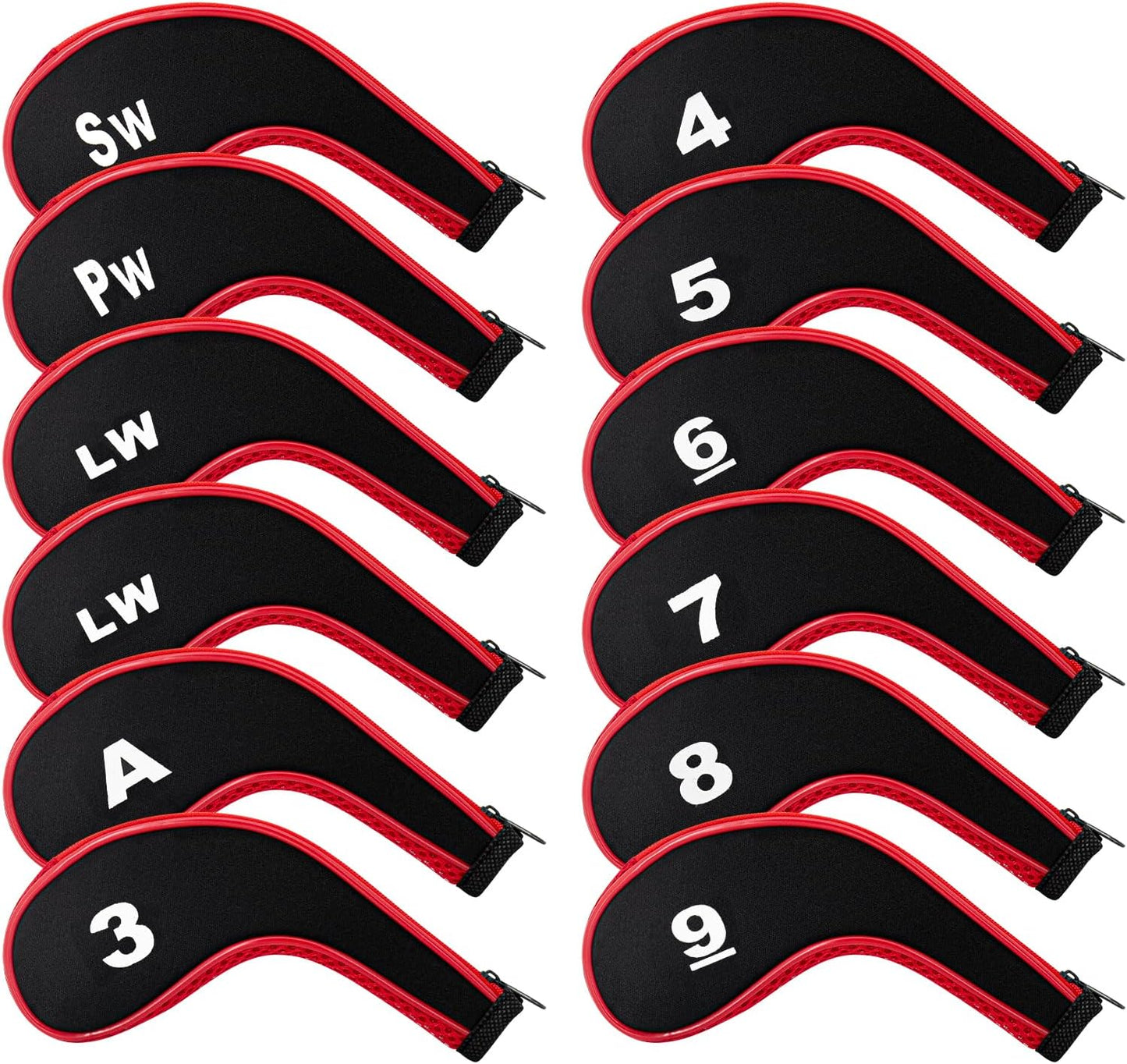 Golf 12pcs Thick Synthetic Golf Iron Head Covers Set Headcover Fit All Brands Callaway Ping Taylormade Cobra Etc. Also Custom Name