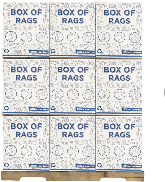 Premium White T-Shirt Cleaning Rags (600 lbs. Pallet 24x25 lbs. Box) – White Cotton Rags for Cleaning, Staining, Painting, Oil, Grease & Dust Removal – Shop Rags Bulk for Multipurpose use