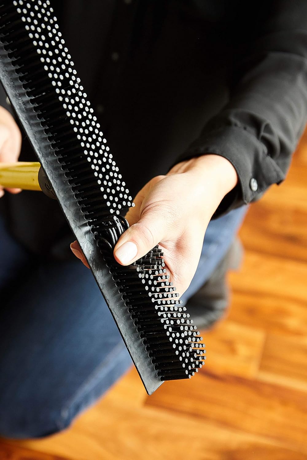 FURemover PRO Pet Hair Rubber Broom with Squeegee, 58” Telescopic Handle for Carpet, Tile and Hardwood