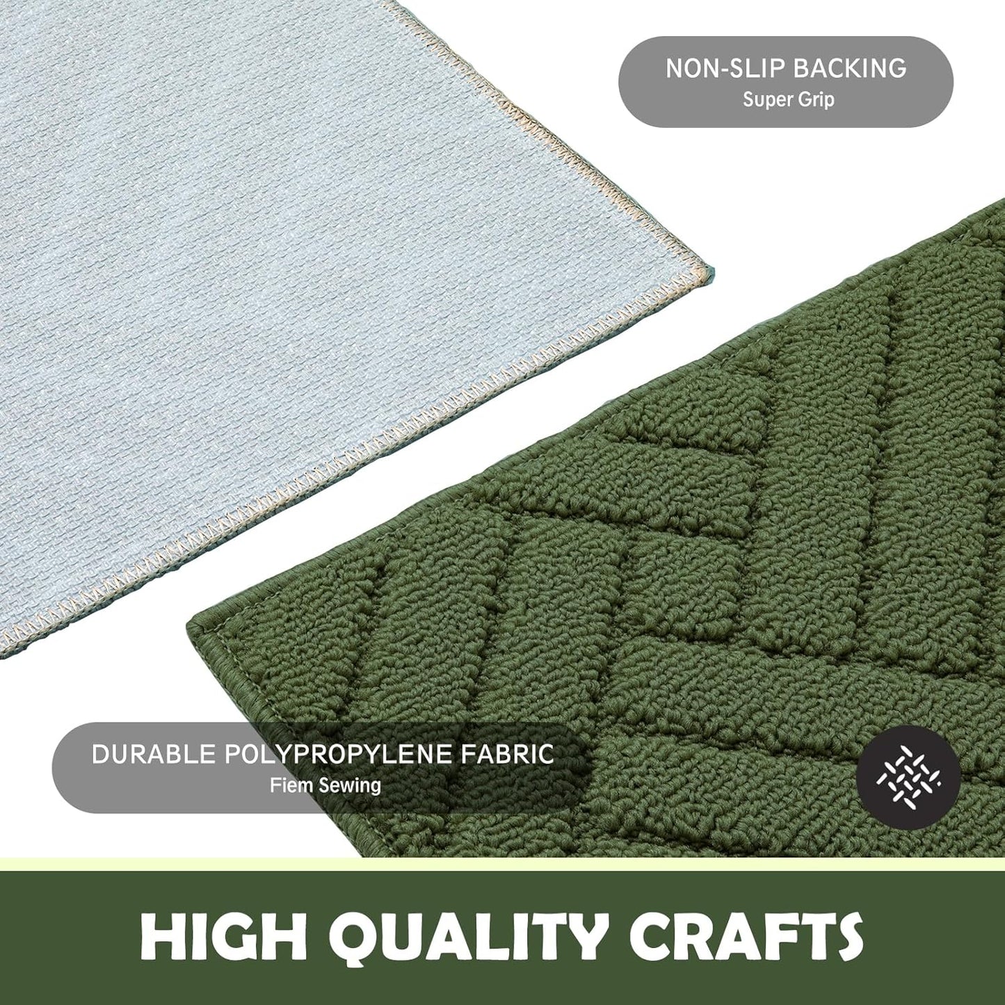 Door Mat Indoor Doormat, Entryway Rug Door Mats Non-Slip Rubber Backing, Low-Profile Entrance Rugs, Absorbent Resist Dirt Doormats Washable Floor Door mat,Green 24"x36"
