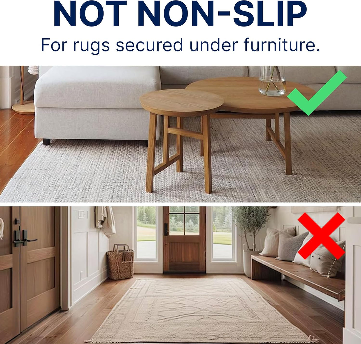 RUGPADUSA - Eco-Plush - 7' Square - 1/4" Thick - 100% Felt - Premium Cushioned Rug Pad - Available in 3 Thicknesses, Many Custom Sizes
