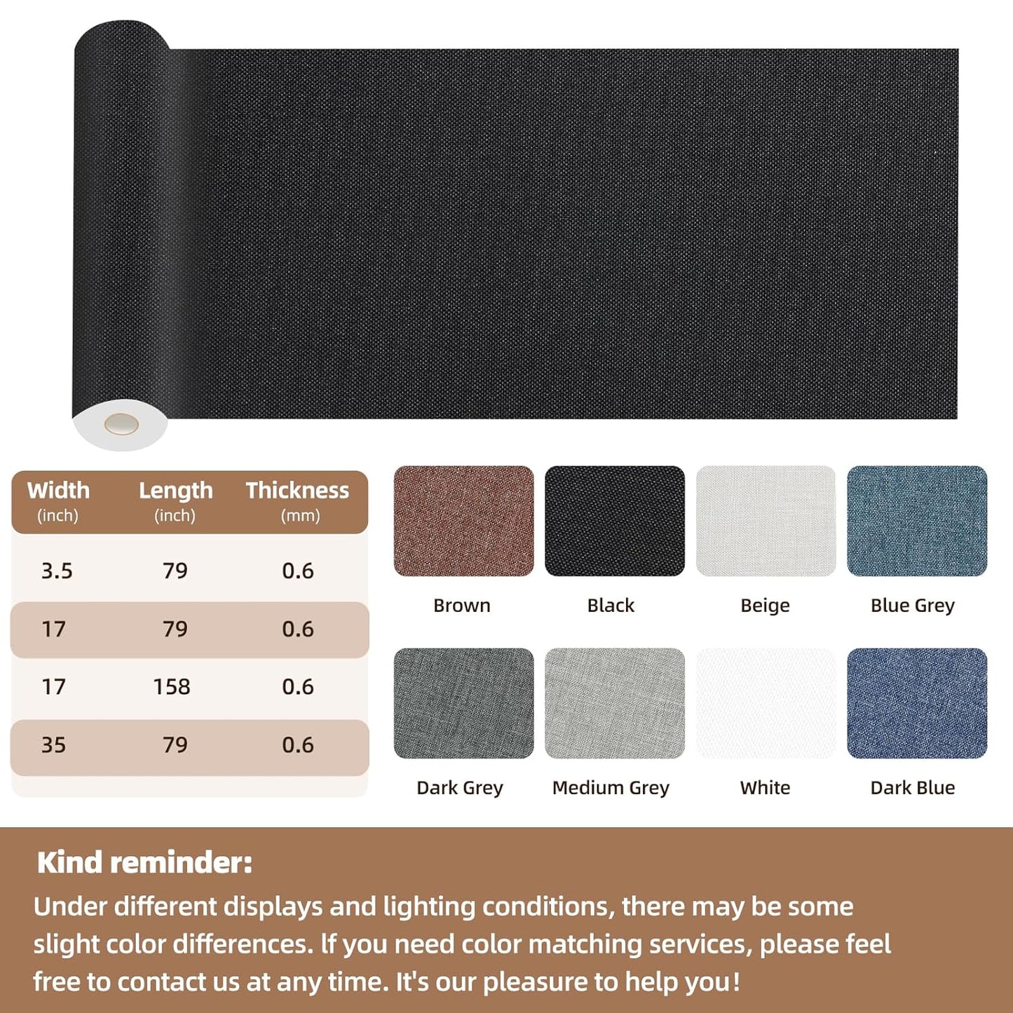 Fabric Repair Patch, Fabric Large Repair Tape, Self-Adhesive Patches for Furniture, Sofa, Car Interior, Shoes, Hand Bag, Clothing (Beige, 3.5X79 Inch)