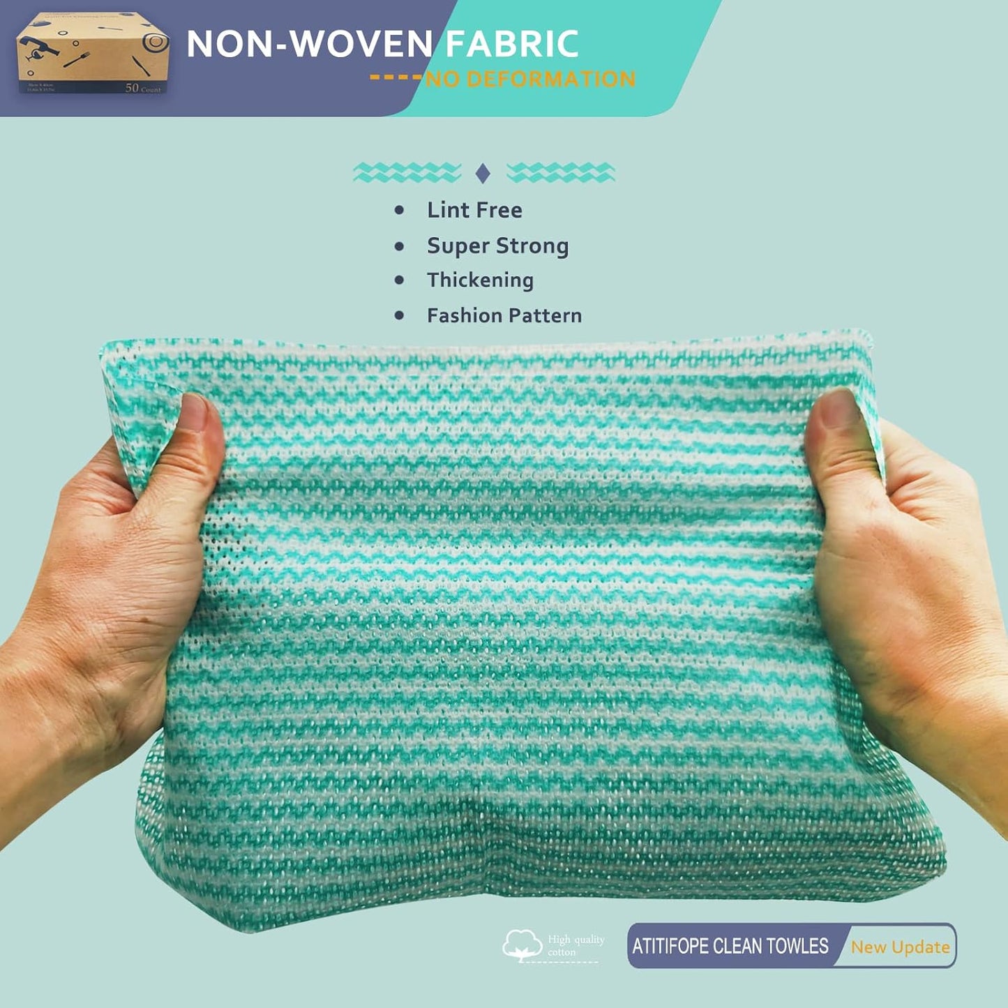 Heavy Duty Reusable Cleaning Cloths 100 Count Food Service Wipes Dishcloths Multi-use Towels(2Boxes)