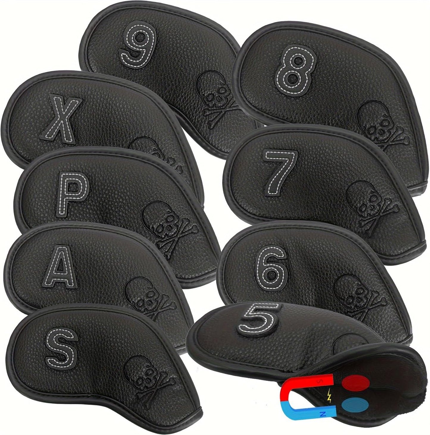 Premium Magnetic Leather Iron and Wedge Golf Club Head Covers