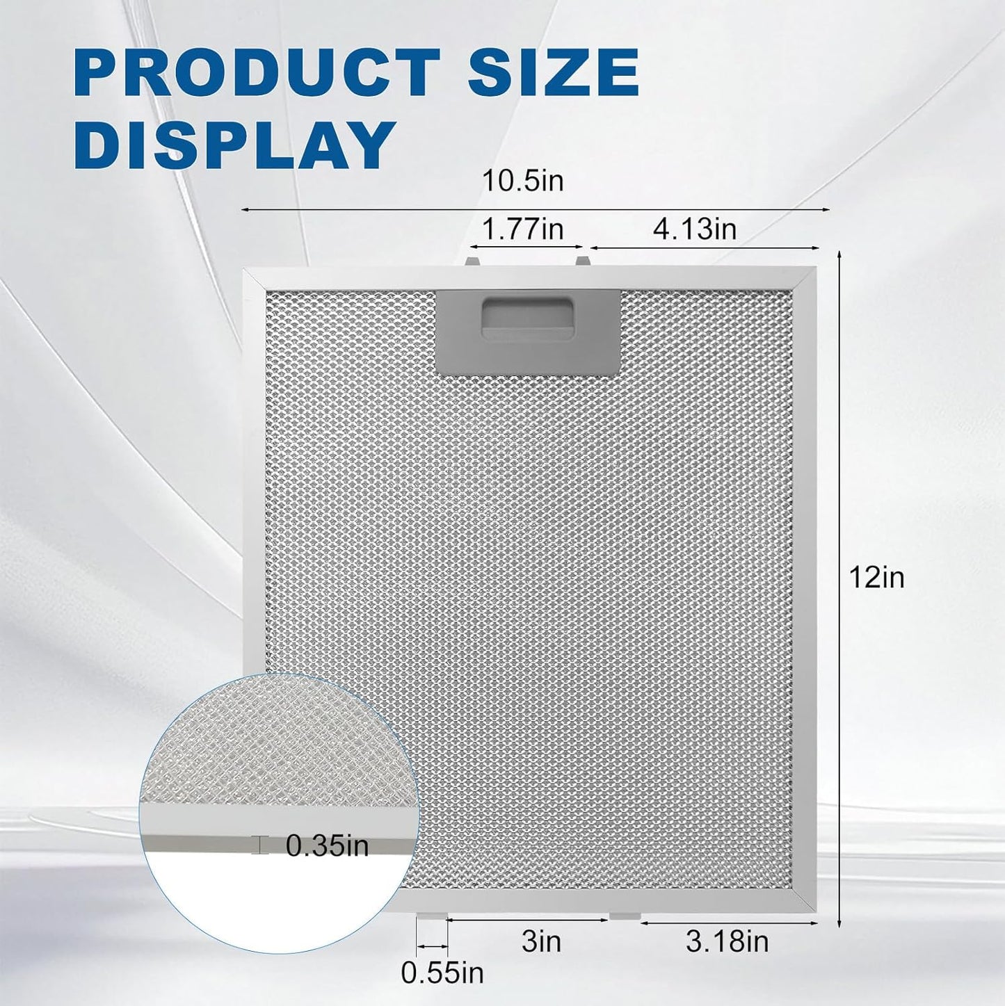 Range Hood Filter Replacement 12" x 10.5"W10169961A With 5-Layer Aluminum Mesh Fit for Whirlpool Stove vent filter for Kitchen Overhead Exhaust Fan Blocks Grease & Filters Oven Air (2PIC)