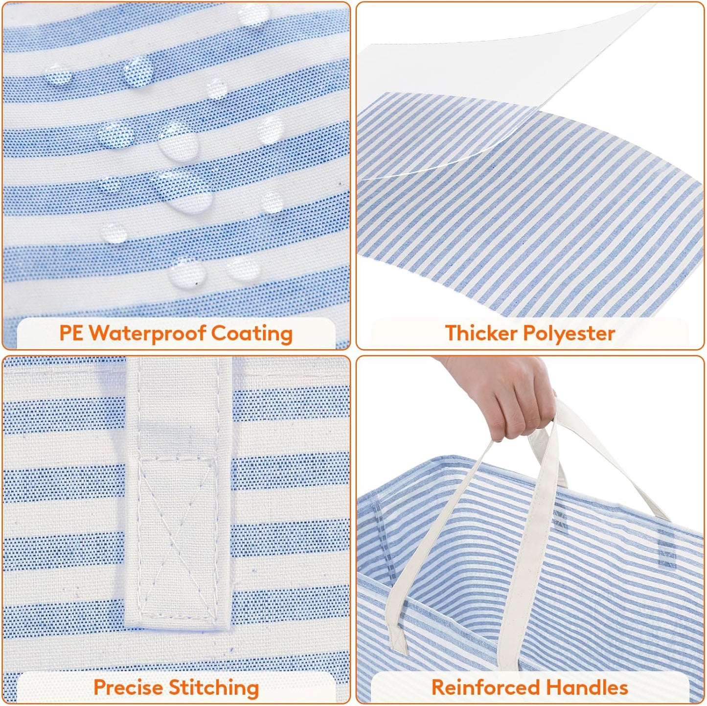 Lifewit Laundry Hamper Large Collapsible Laundry Basket, Freestanding Waterproof Clothes Hamper Storage with Easy Carry Handles for Clothes in Bedroom Bathroom College Dorm for Adults, Blue, 100L