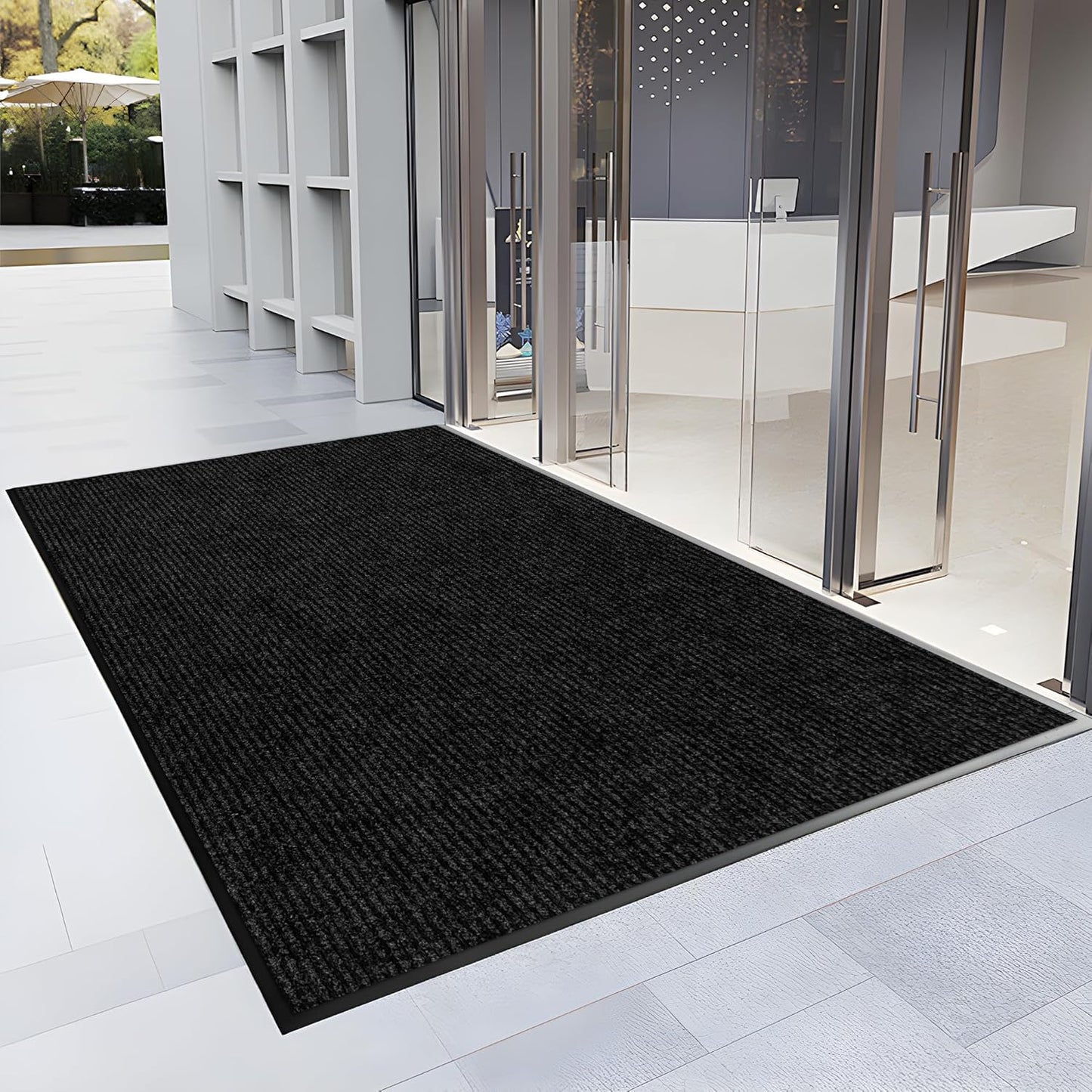 3′ x 46′ Front Door Mat Indoor Outdoor Entrance, Commercial Floor Mat Heavy Duty Dirt Trapper Entryway Doormat, Custom Size Non Slip Rubber Backing Welcome mat, Door Mat for High Traffic Area