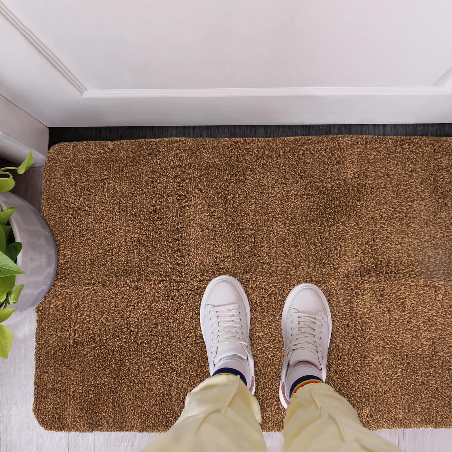 Premium Microfiber Indoor Door Mat – 24"x36" Washable Entry Mat, Non-Slip, Waterproof Backing, Super Absorbent, Low Profile Entryway Doormat for Indoor Entrance