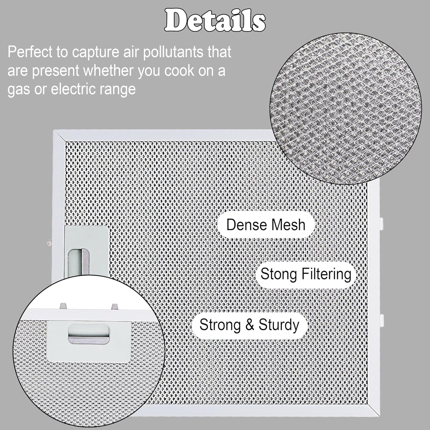 𝑼𝒑𝒅𝒂𝒕𝒆𝒅 W10169961A Aluminum Range Hood Filters Replacement 3 Pack 10.5 x 12 Inch by Wadoy, 3-Layer Aluminum Mesh Range Hood Filter Metal Slip Joints Compatible with Whirl-pooll