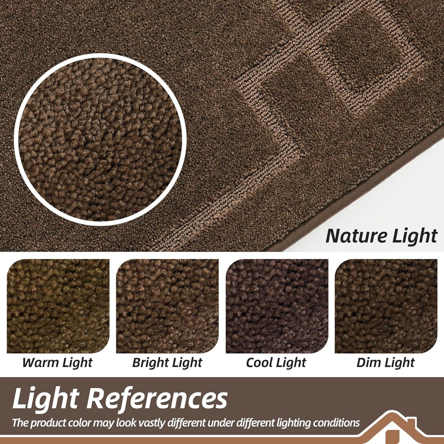 BEQHAUSE Door Mat 32" x 48", Non-Slip Door Mats Indoor Entryway Rugs Washable Low-Profile Absorbent and Stain Resist Floor Mats, Dog Door Mat for Front Back Door, Muddy Wet Shoes & Paws, Brown