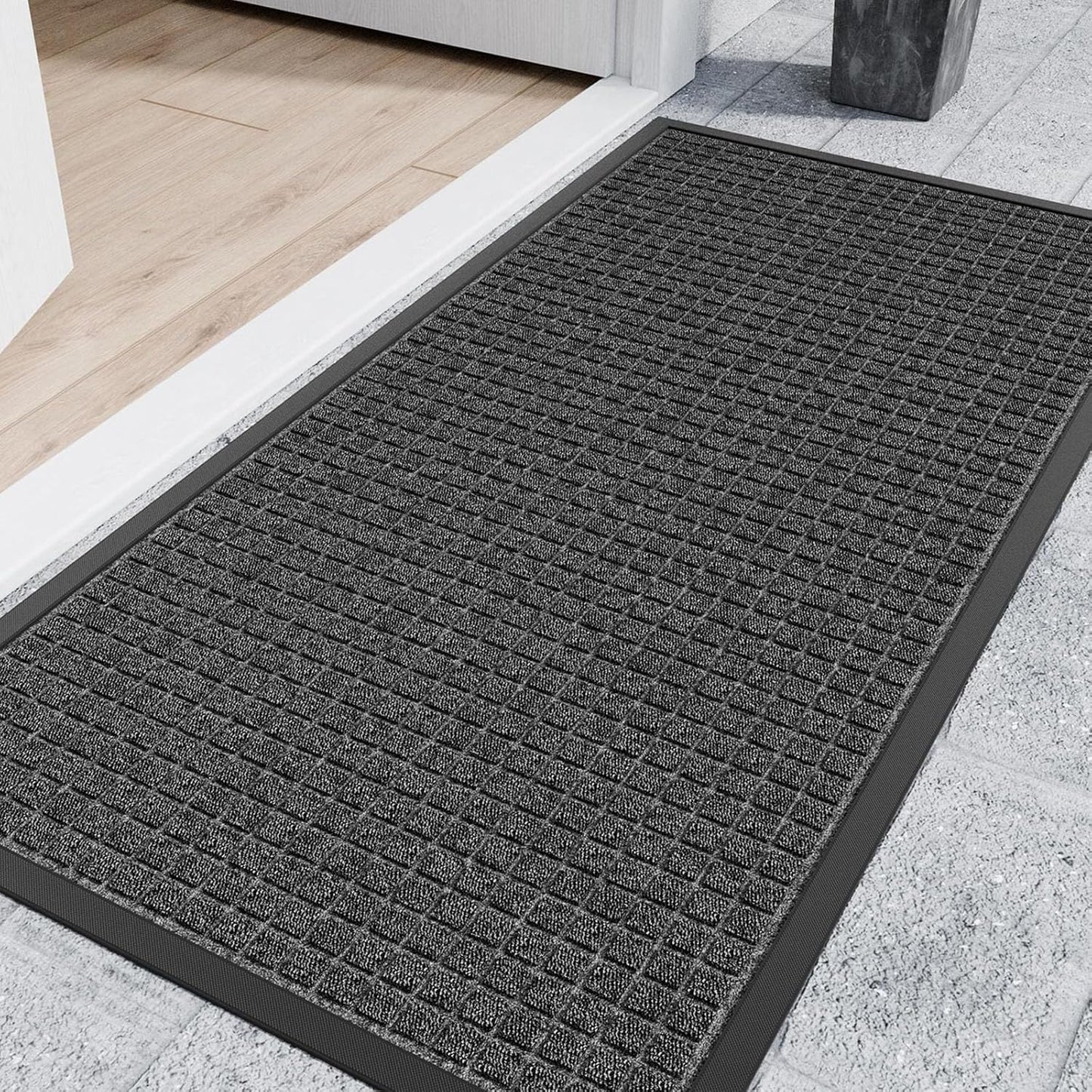 Indoor Outdoor Front Door Mats, 72" x 24" Rubber Backing Non Slip Durable Welcome Floor Mats for Patio, Garage Entrance, Stain and Fade Resistant Commercial Doormats for High Traffic
