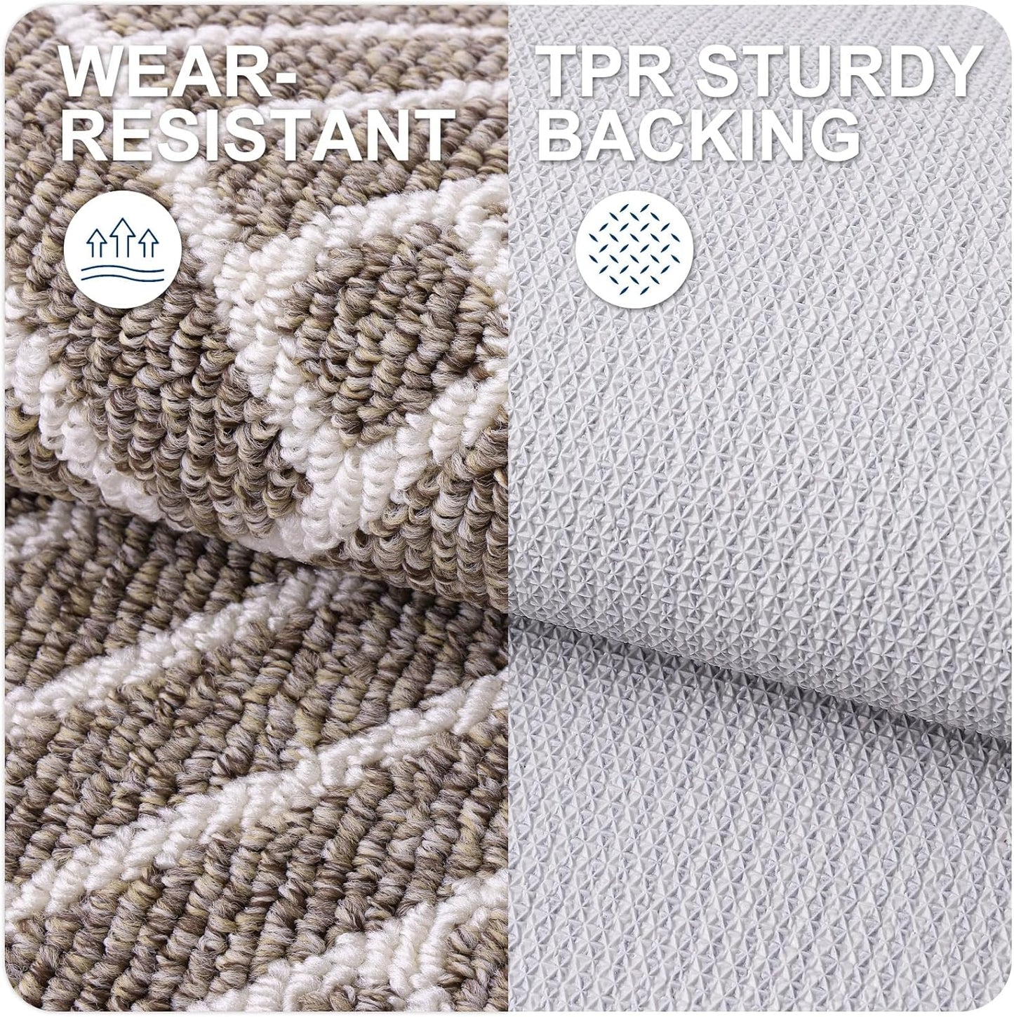 OLANLY Indoor Door Mat, 32x20 Inch, Dirt Resistant and Absorbent, Non-Slip Rubber Backing Floor Mats, Easy Clean Low-Profile Doormat for Entryway, Front Door, and Inside Entrance, Khaki