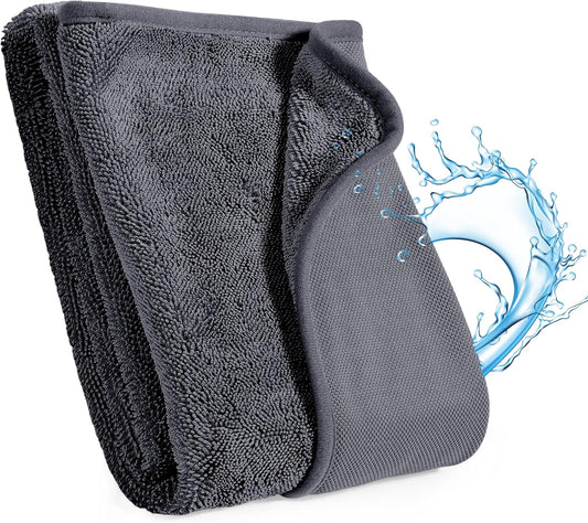 JOYMOOP Microfiber Towels for Cars, 63" x 29.5" Car Drying Towel, Dark Gray Reusable Car Towel, Quick Drying Car Car Microfiber Cleaning Cloth for RVs, SUVs, Trucks