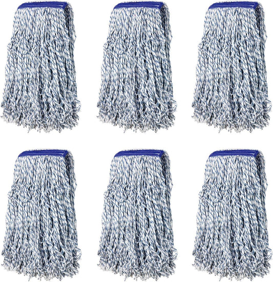 KLEEN HANDLER Cut End Finish Mop | 1.25" Universal Headband Maximum Absorption Finishing Mop, Pack of 6