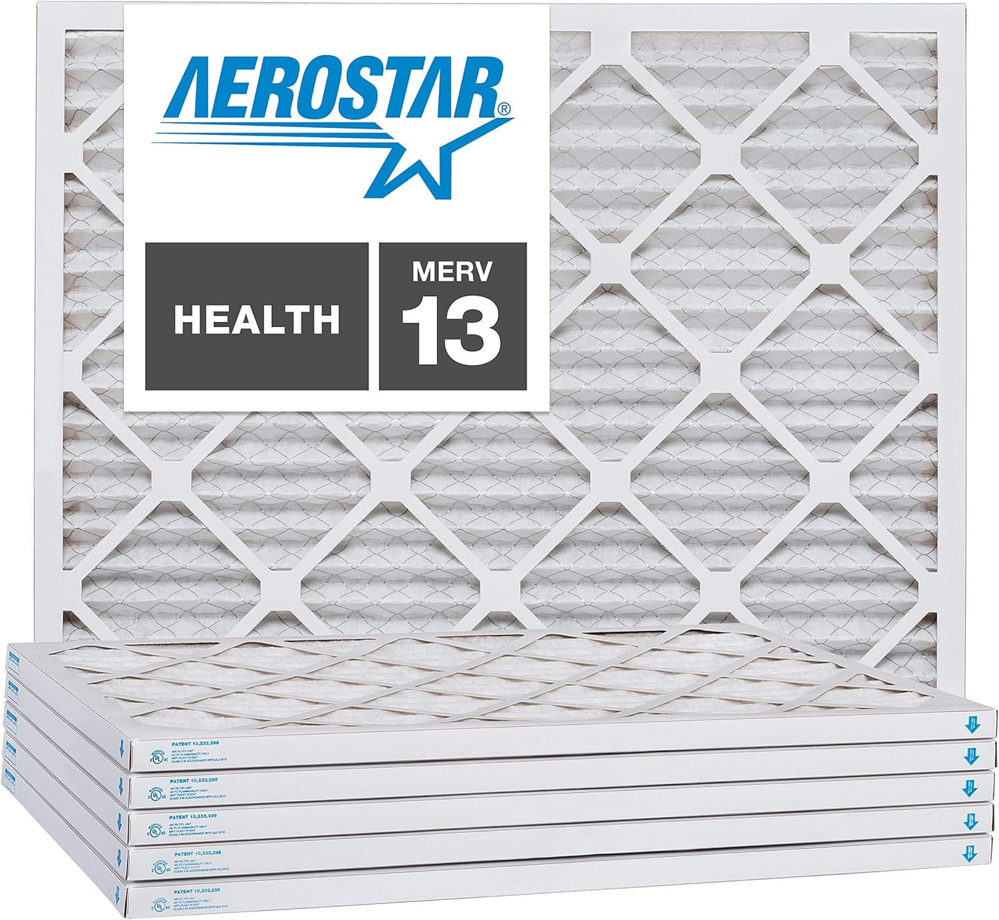 Aerostar 8x20x1 MERV 13, Pleated Air Filter, 8x20x1, Box of 6, Made in the USA