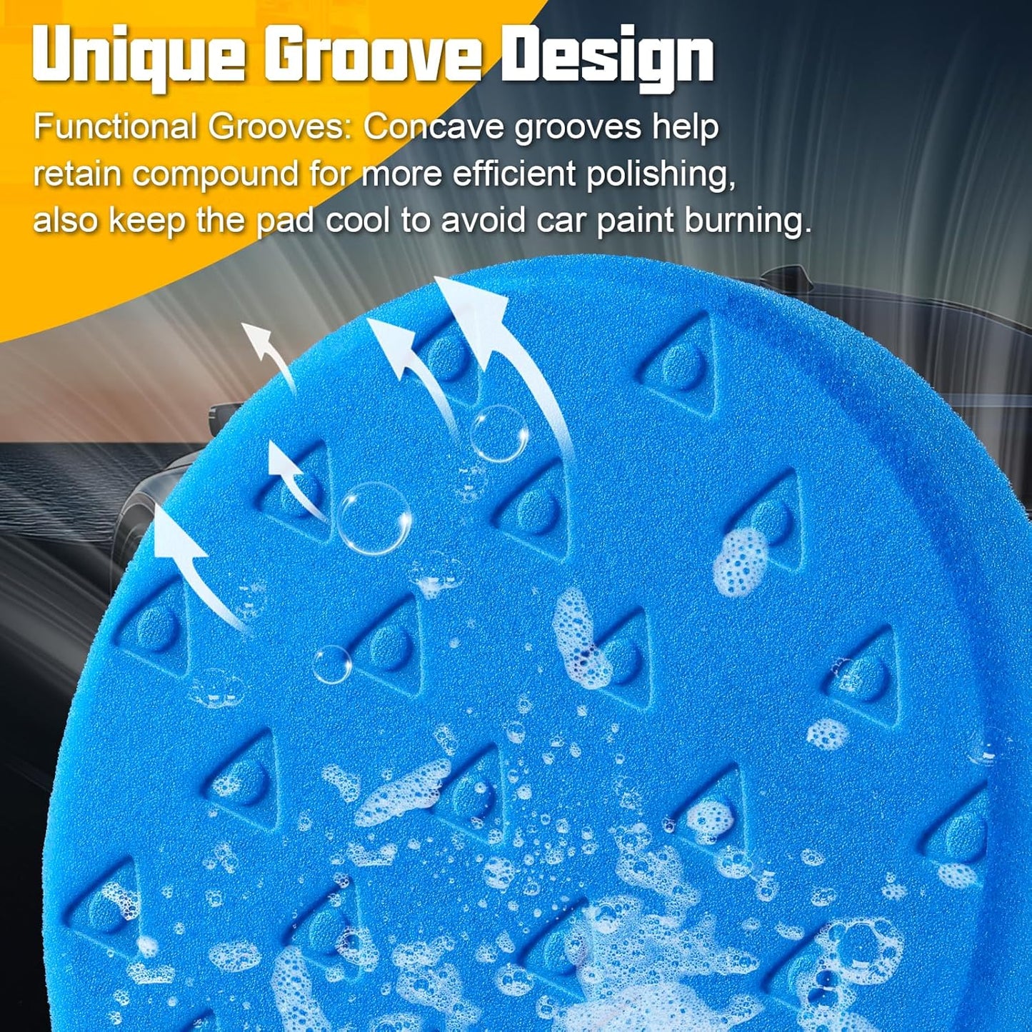 8 Pcs Polishing Pads, Buffing Pads 5.5 Inch 138mm for 5 Inch Backing Plate, High-Density & Reusable Buffing Sponge Pads and Woolen Pads Cutting Polishing Pad Kit for Car Buffer Polisher & Waxing