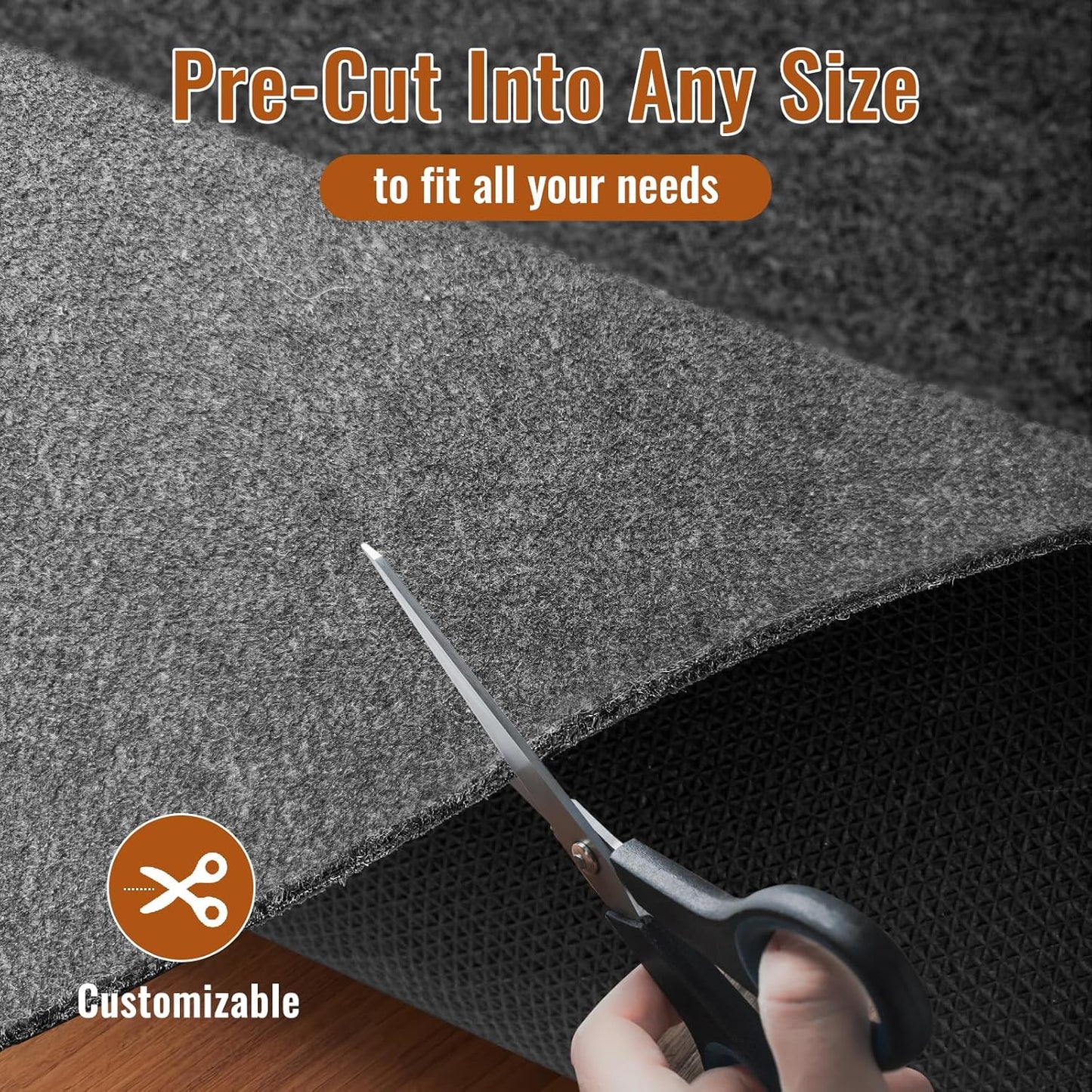 Felt Rug Pad, 2 x 10 Ft Rubber Non-Slip Rug Pad Gripper, Keep Rugs Secure and in Place, Extra Strong Under Carpet Mat Cushion - for All Floors