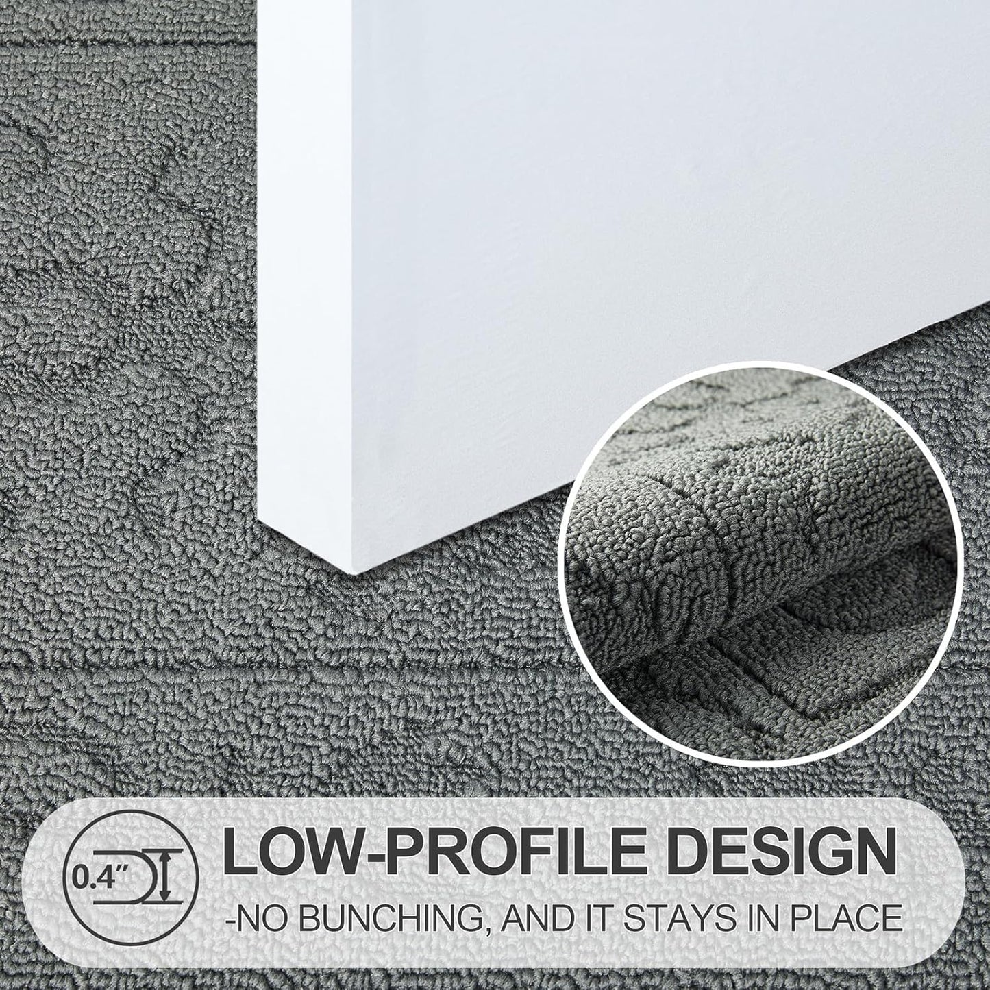 FONEYI Indoor Door Mat 36" x 59", Dirt Trapper Door Mats Non-Slip Entryway Rugs Washable, Absorbent Resist Dirt Welcome Mat, Low Profile Inside Floor Mats for Front Back Door and Entryway, Light Grey