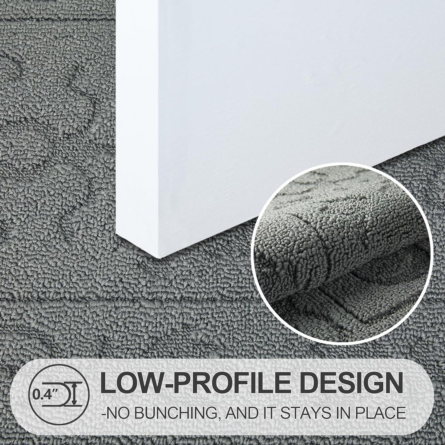 FONEYI Indoor Door Mat 32" x 48", Dirt Trapper Door Mats Non-Slip Entryway Rugs Washable, Absorbent Resist Dirt Welcome Mat, Low Profile Inside Floor Mats for Front Back Door and Entryway, Light Grey