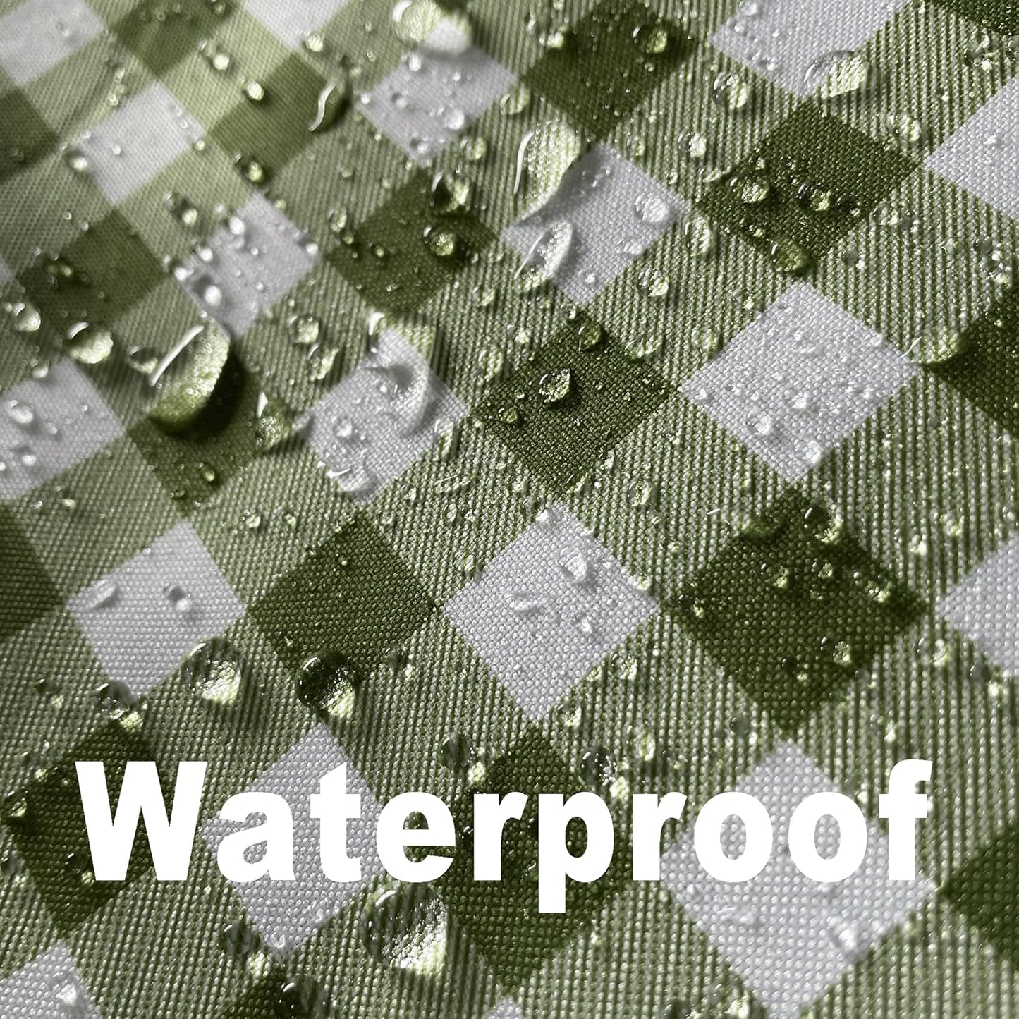 Classic Gingham Plaid Tablecloth Fabric - Rectangular 58x102 Inch Water Resistant Checked Table Cloth for Indoor/Outdoor Use - Table Cover for Kitchen, Picnics, Gardens, and Parties